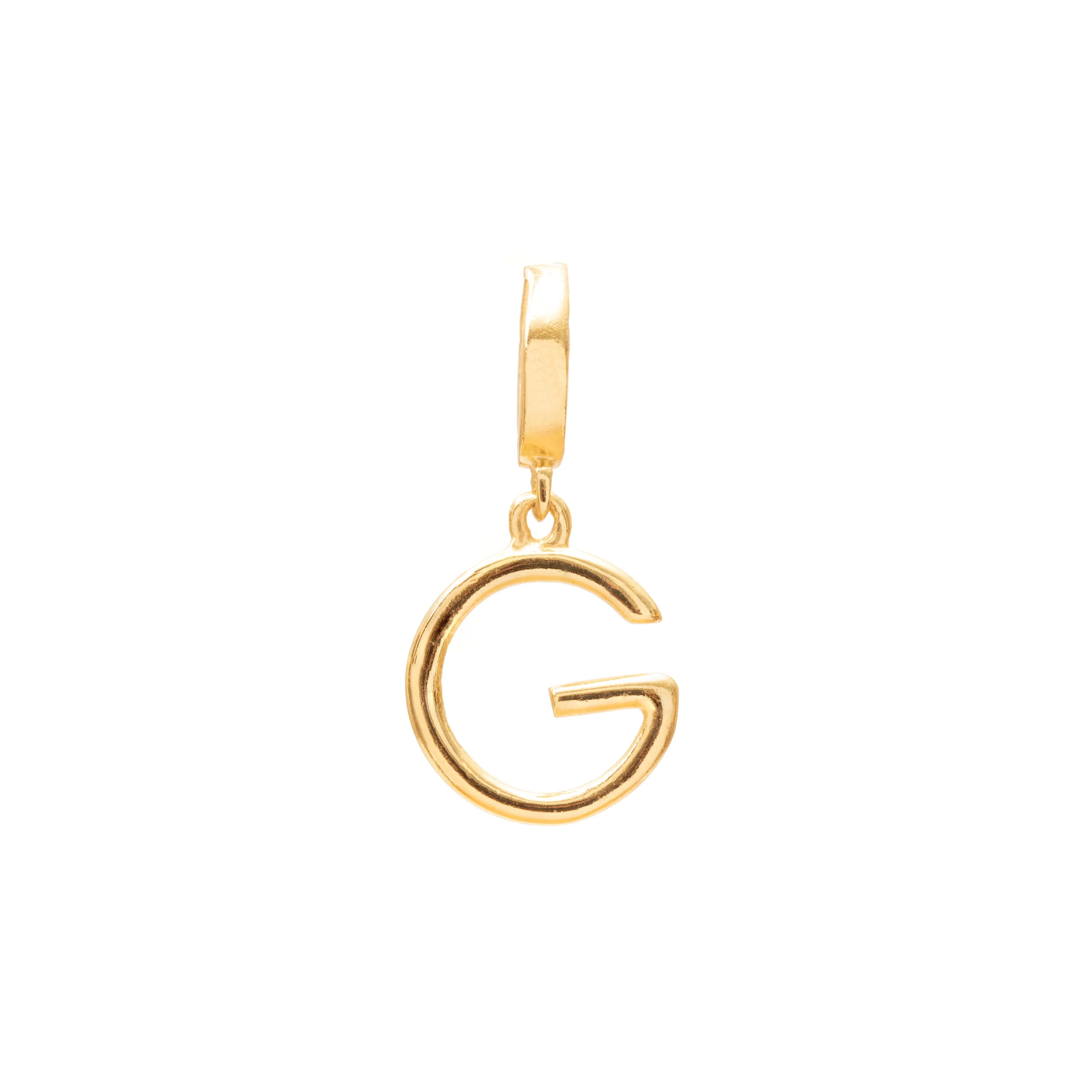Initial medium charm gold hinge pendant - Image 8