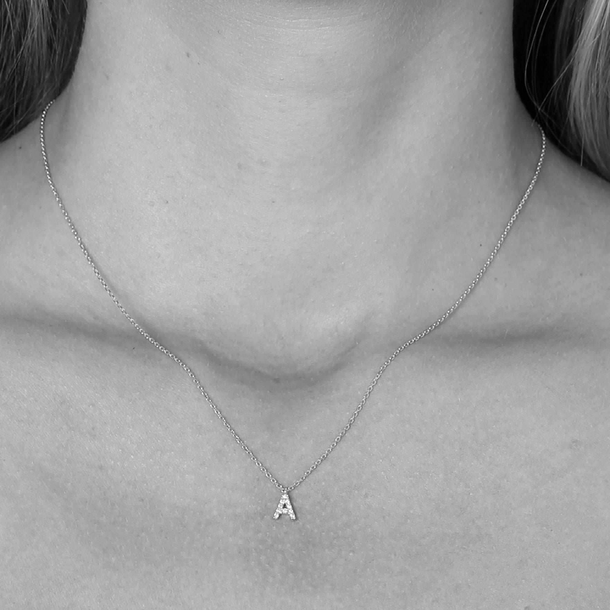 Initial crystal small pendant necklace - Image 4