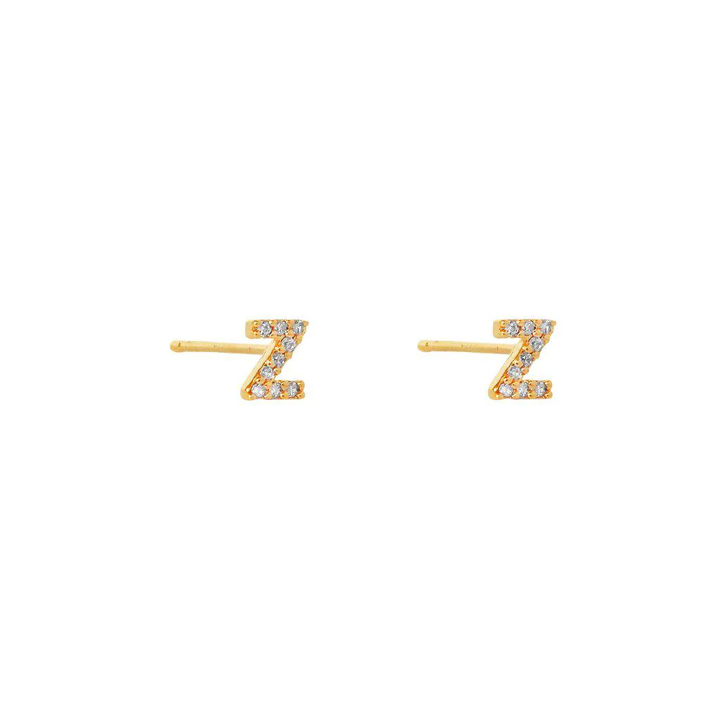 Initial gold crystal studs - Image 4