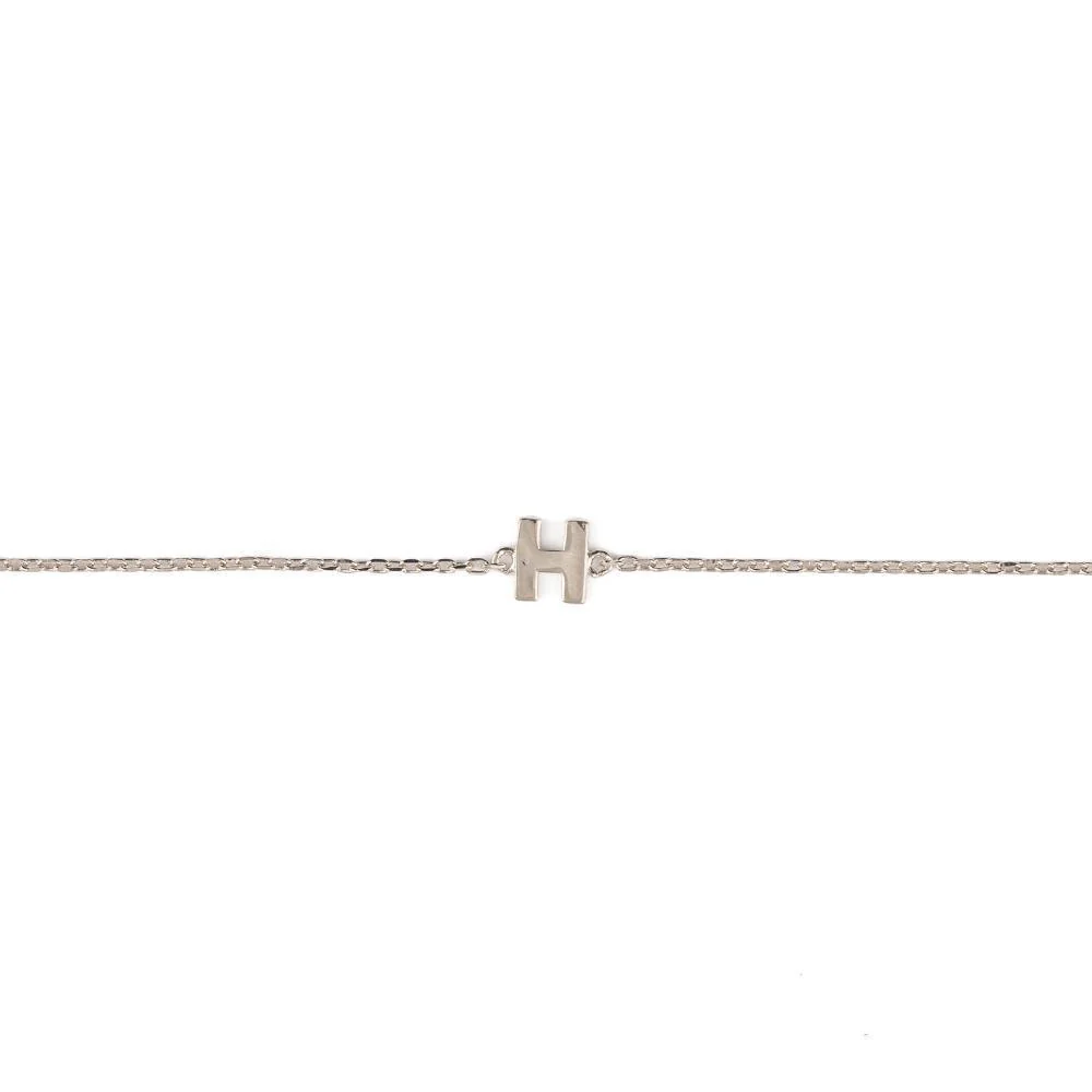 Initial plain silver bracelet - Image 3