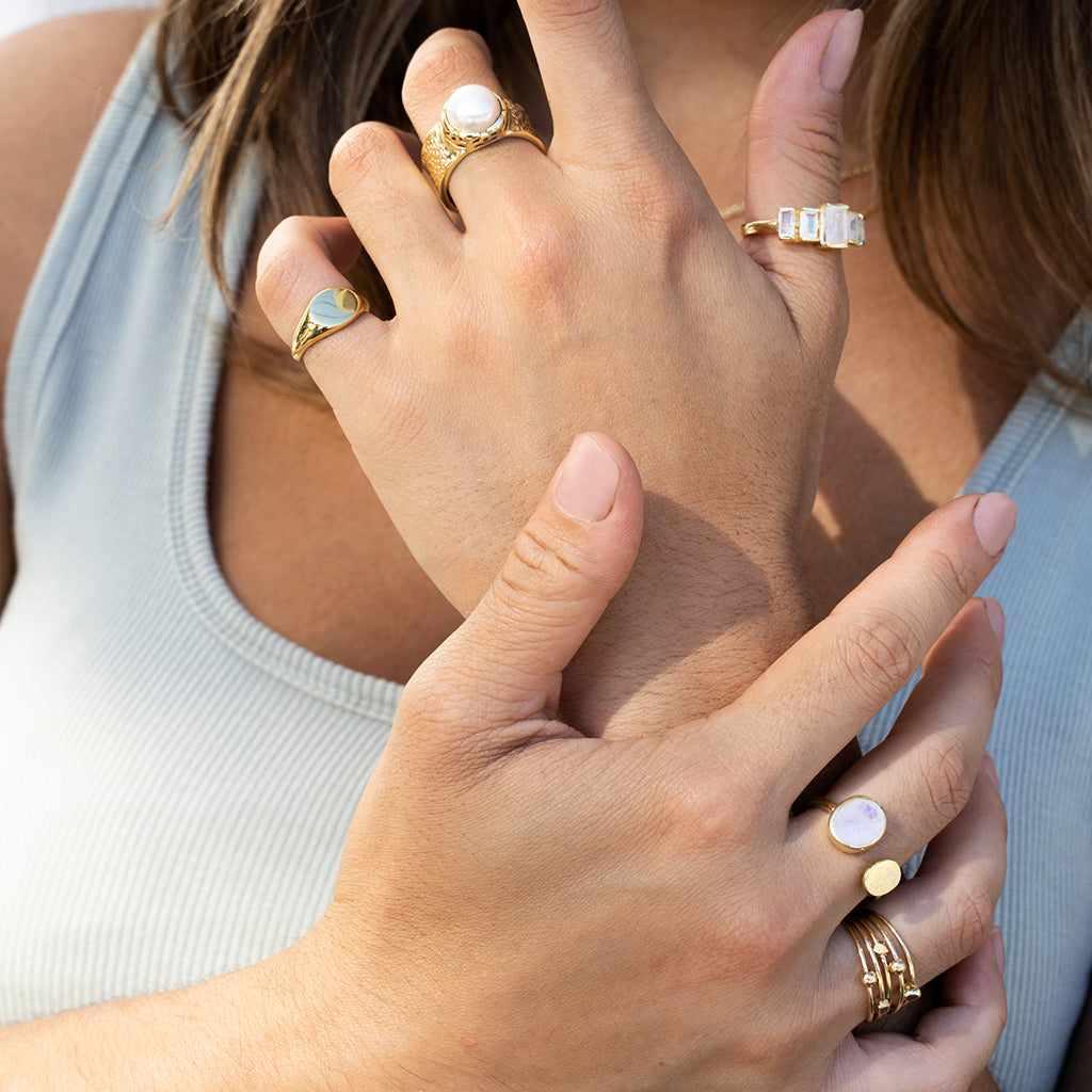 Kyson semi precious 2 micron gold ring - Image 4