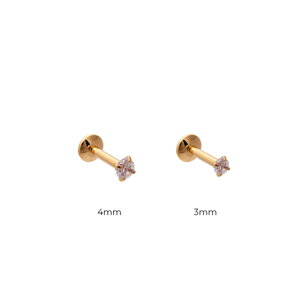 Labret crystal bar 3mm & 4mm