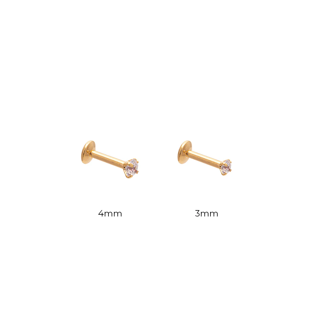 Labret crystal bar 3mm & 4mm - Image 2
