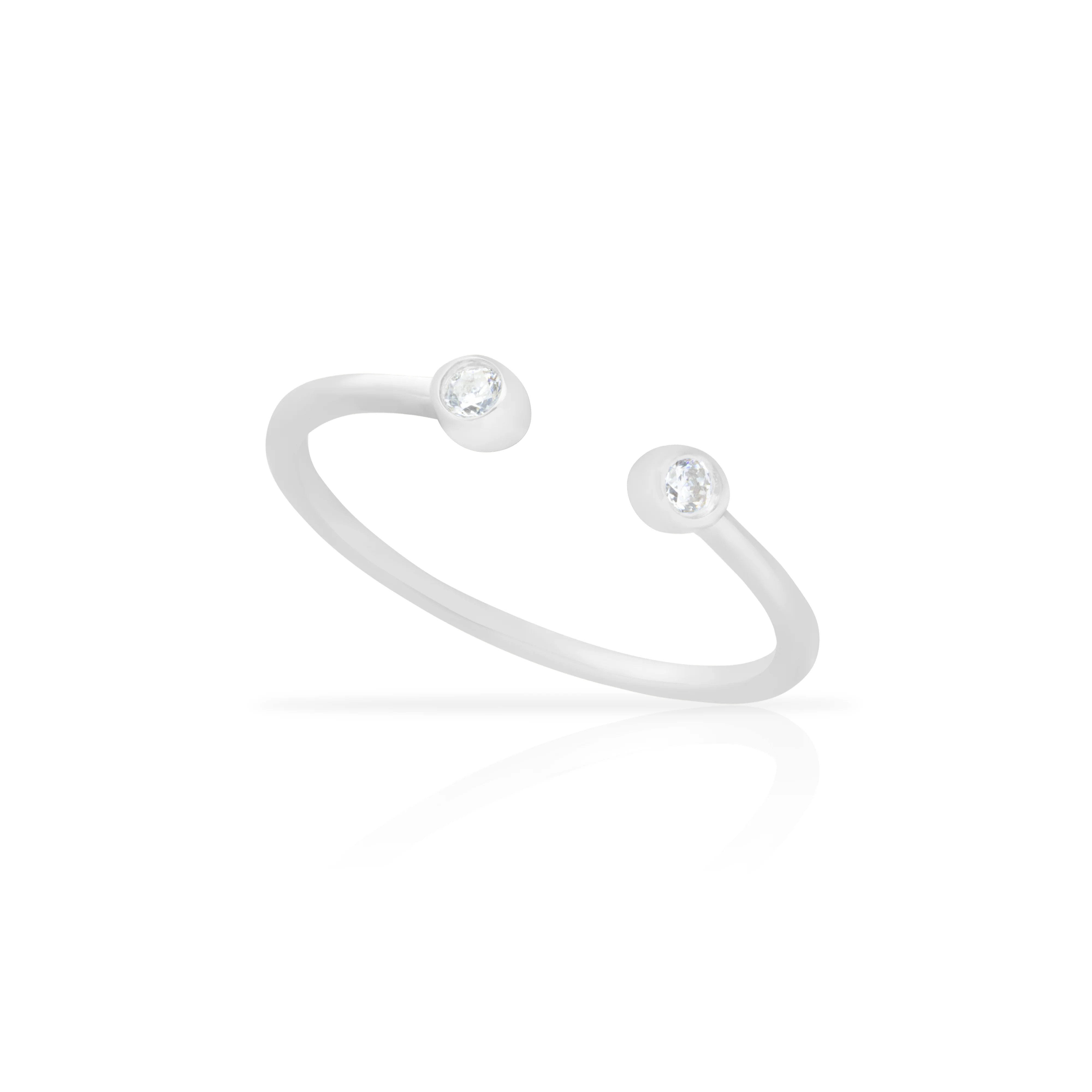 Leda Bezel Crystal Open Ring - Image 2
