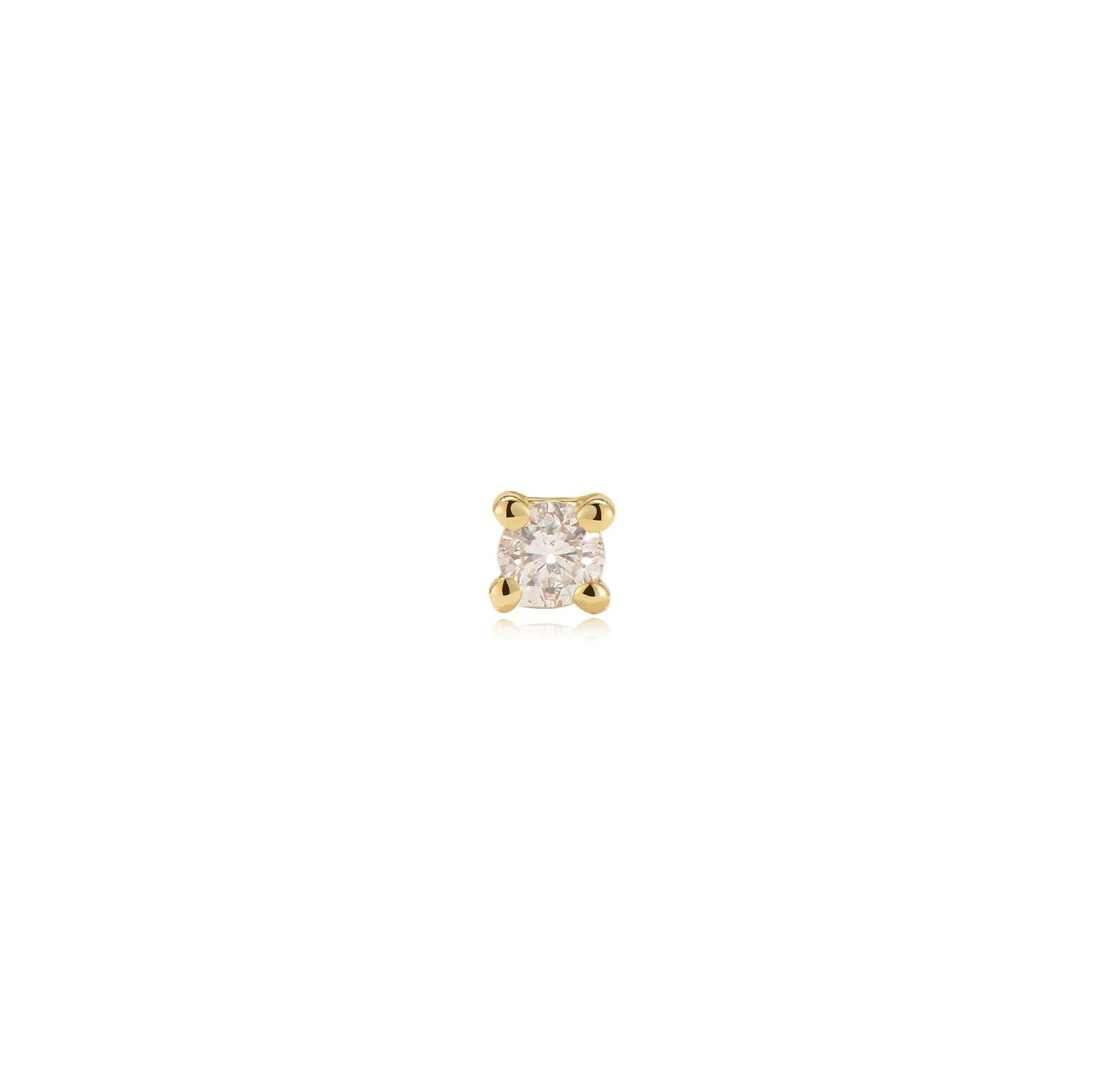 Leon Moissanite Labret Earring – 14K Solid Gold Flat Back - Image 3