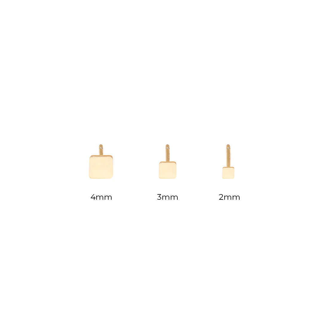 Lila square gold studs - Image 2