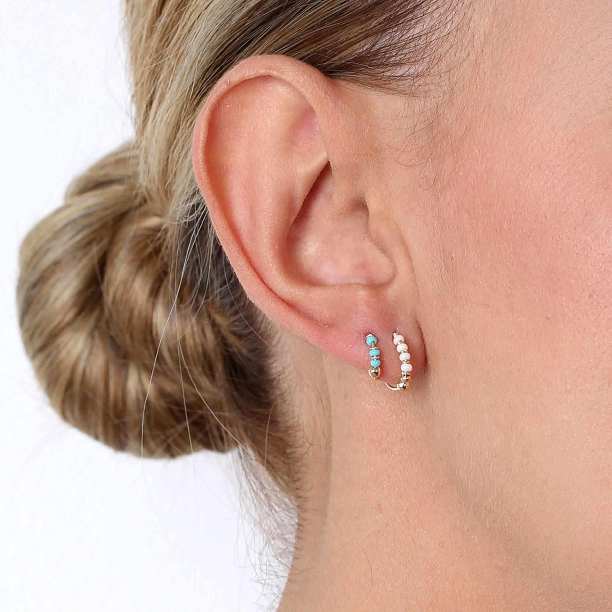 Lily gold filled large sleeper earring - Image 4