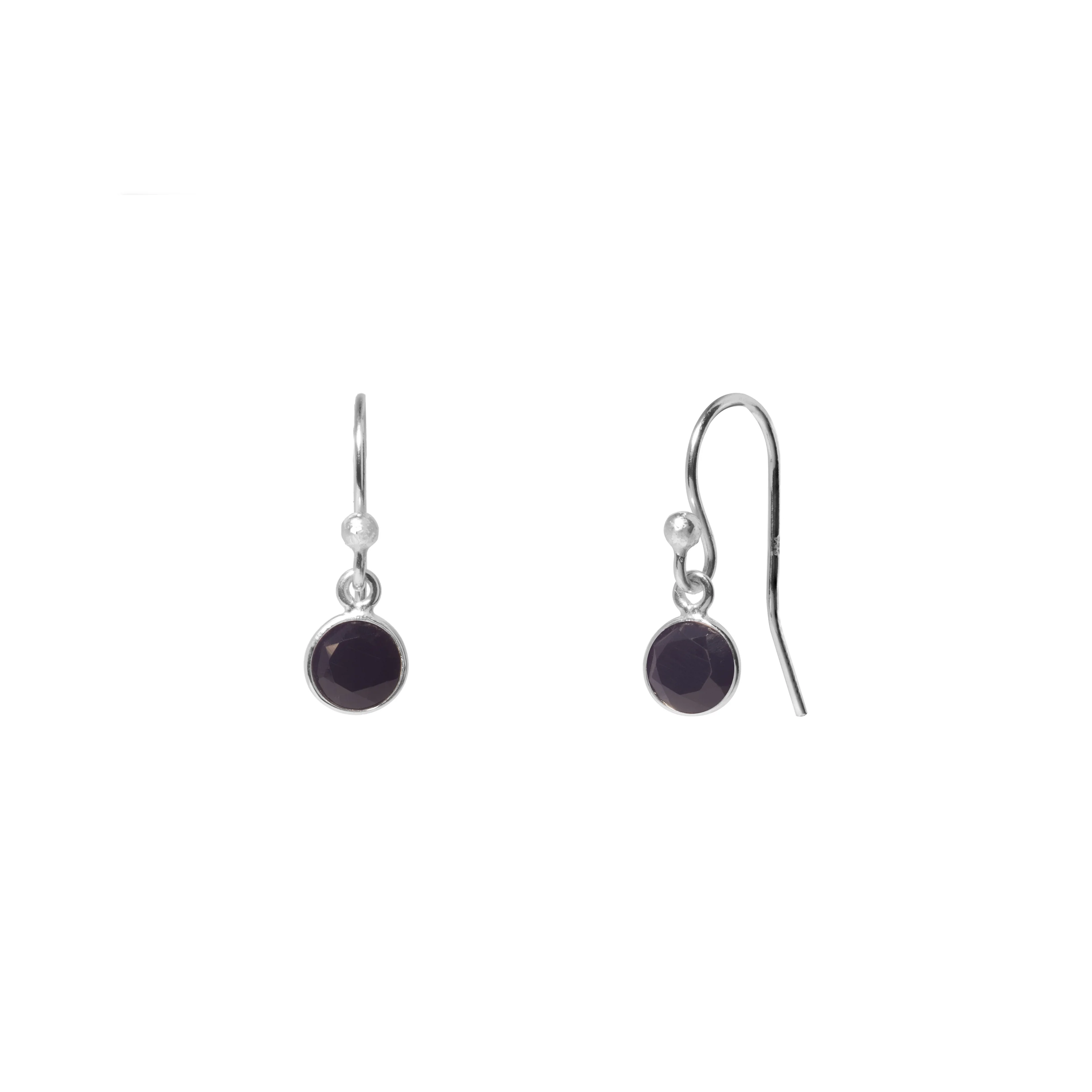 Linda round drop semi-precious earrings - Image 2