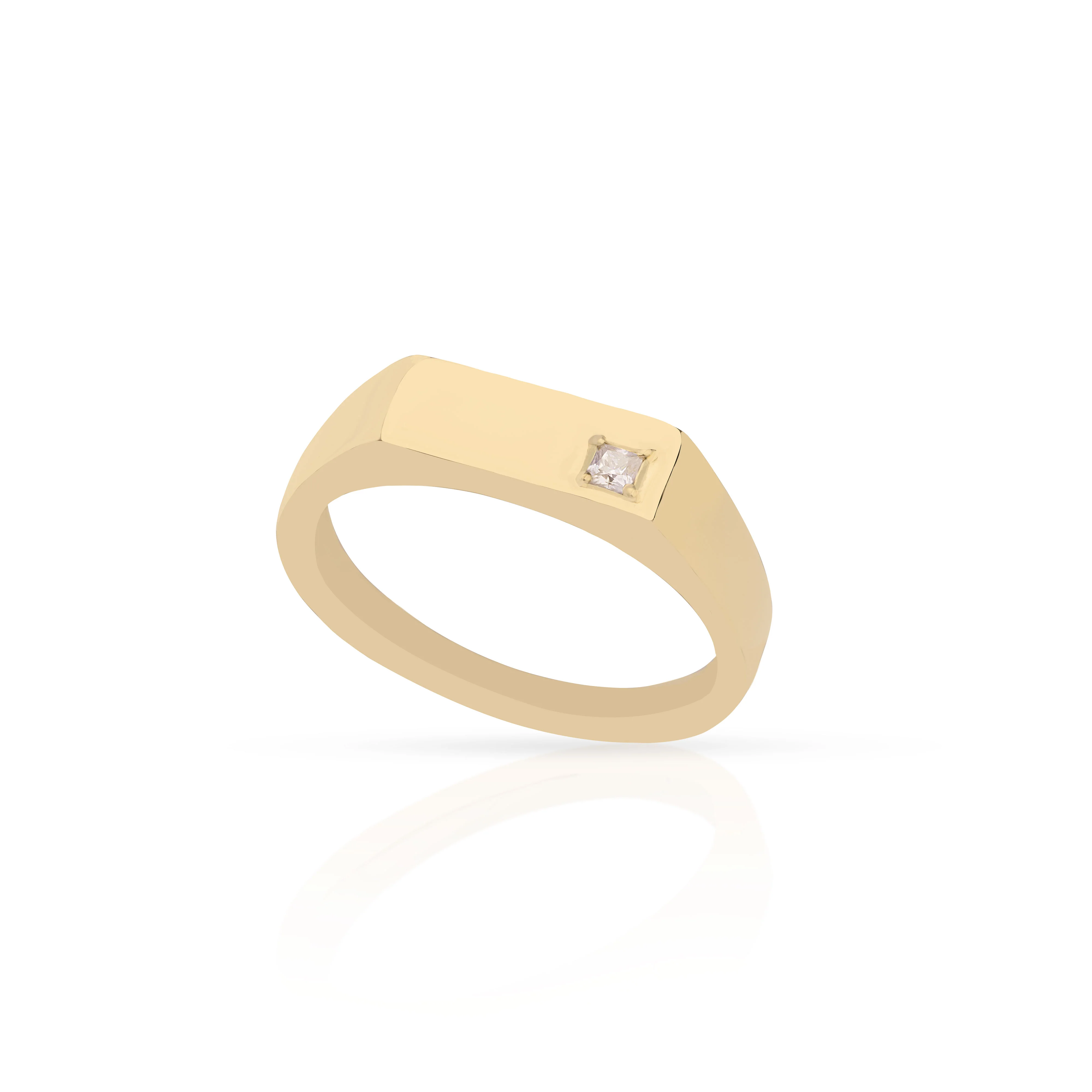 Linea moissanite rectangle ring