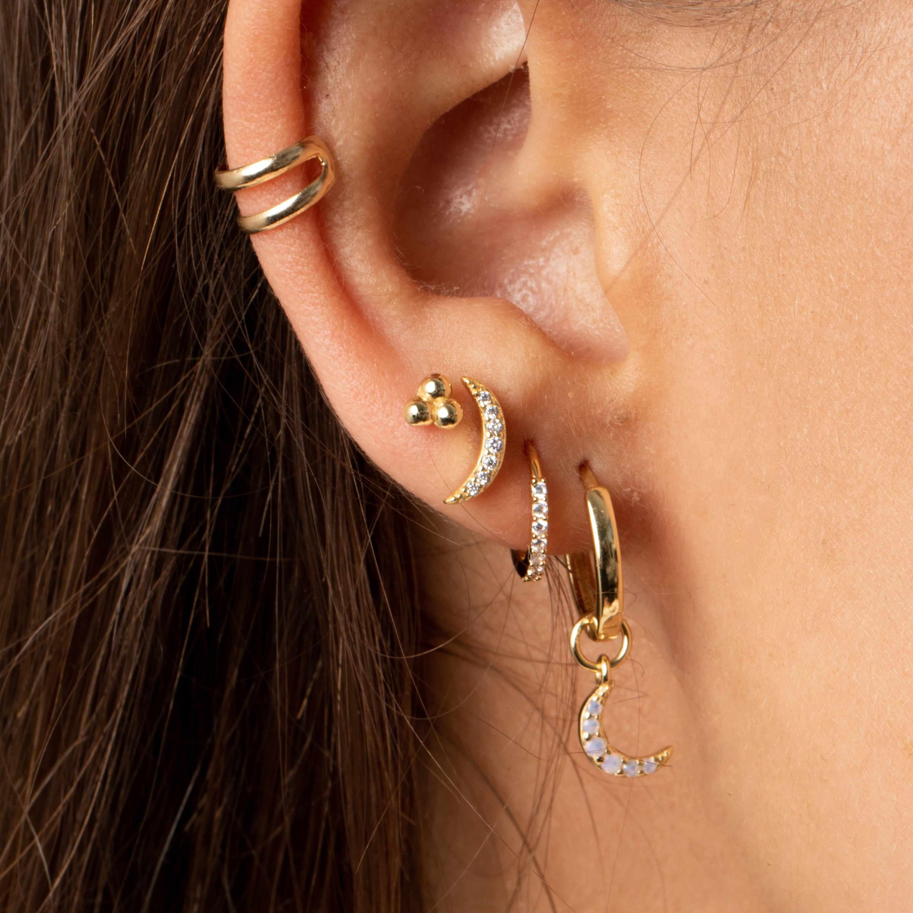 Lua crystal moon earrings - Image 2