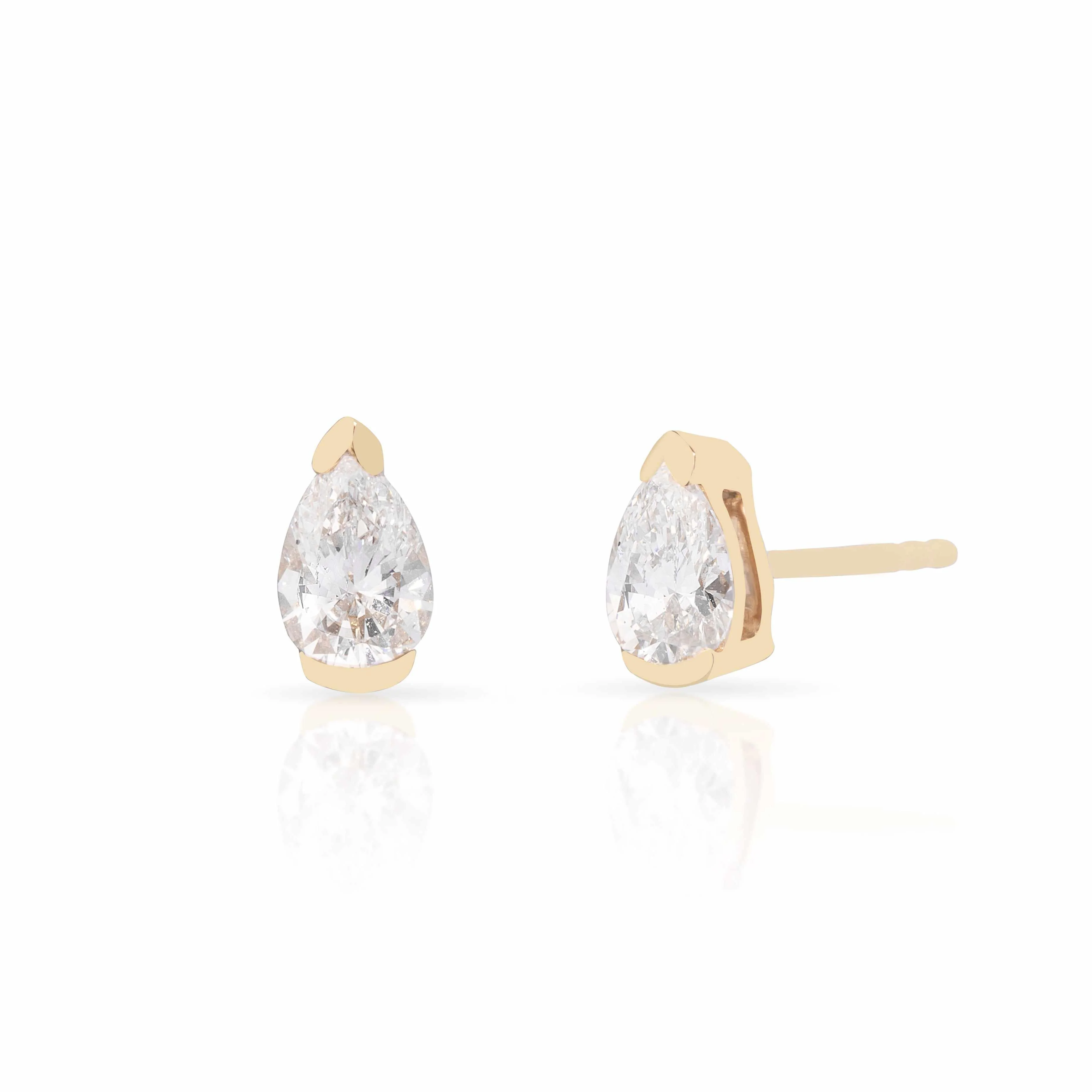 Lyric Lab-Grown Diamond Stud Earrings β 10K Gold Pear Cut