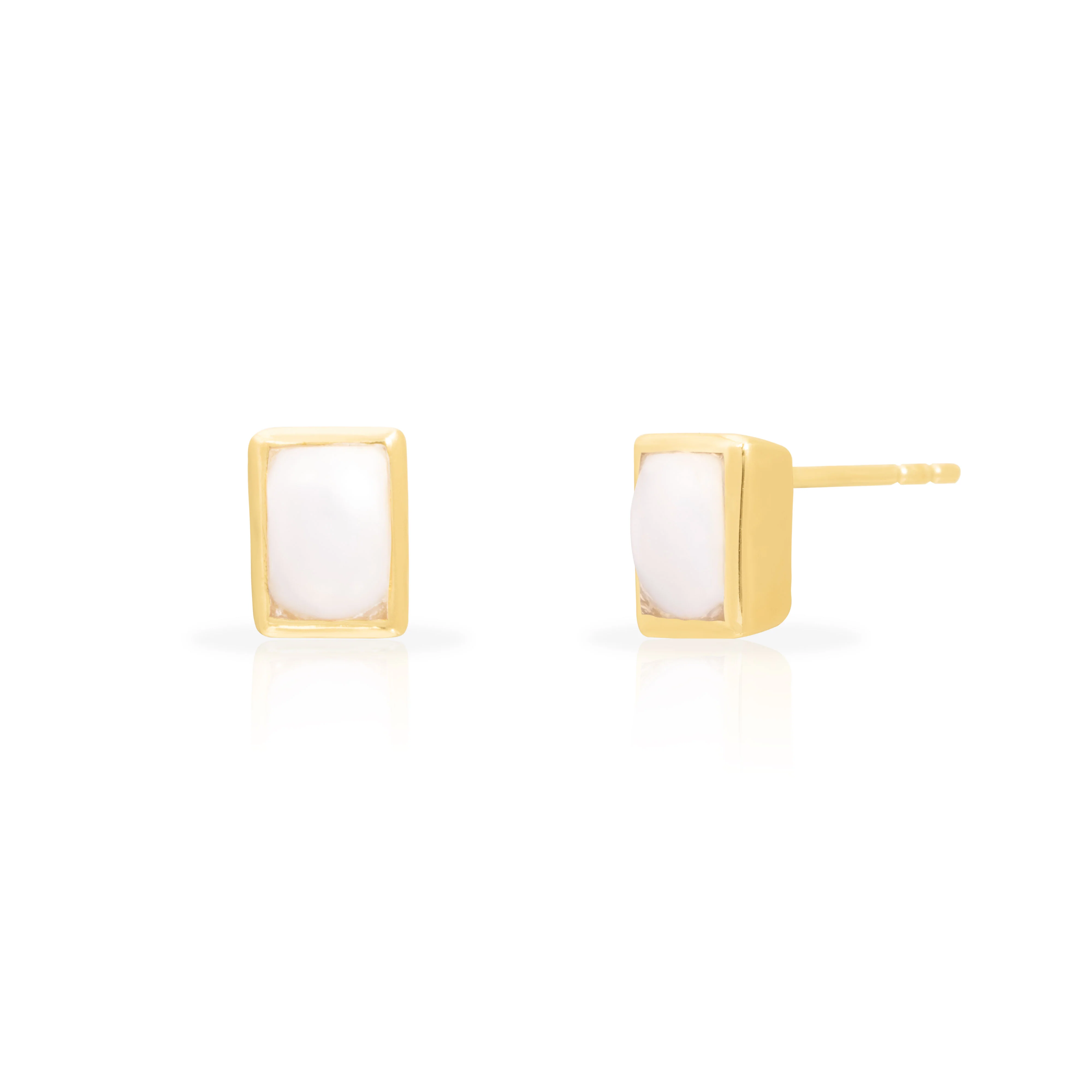 Lyris semi-precious sterling silver gold plated studs - Image 4