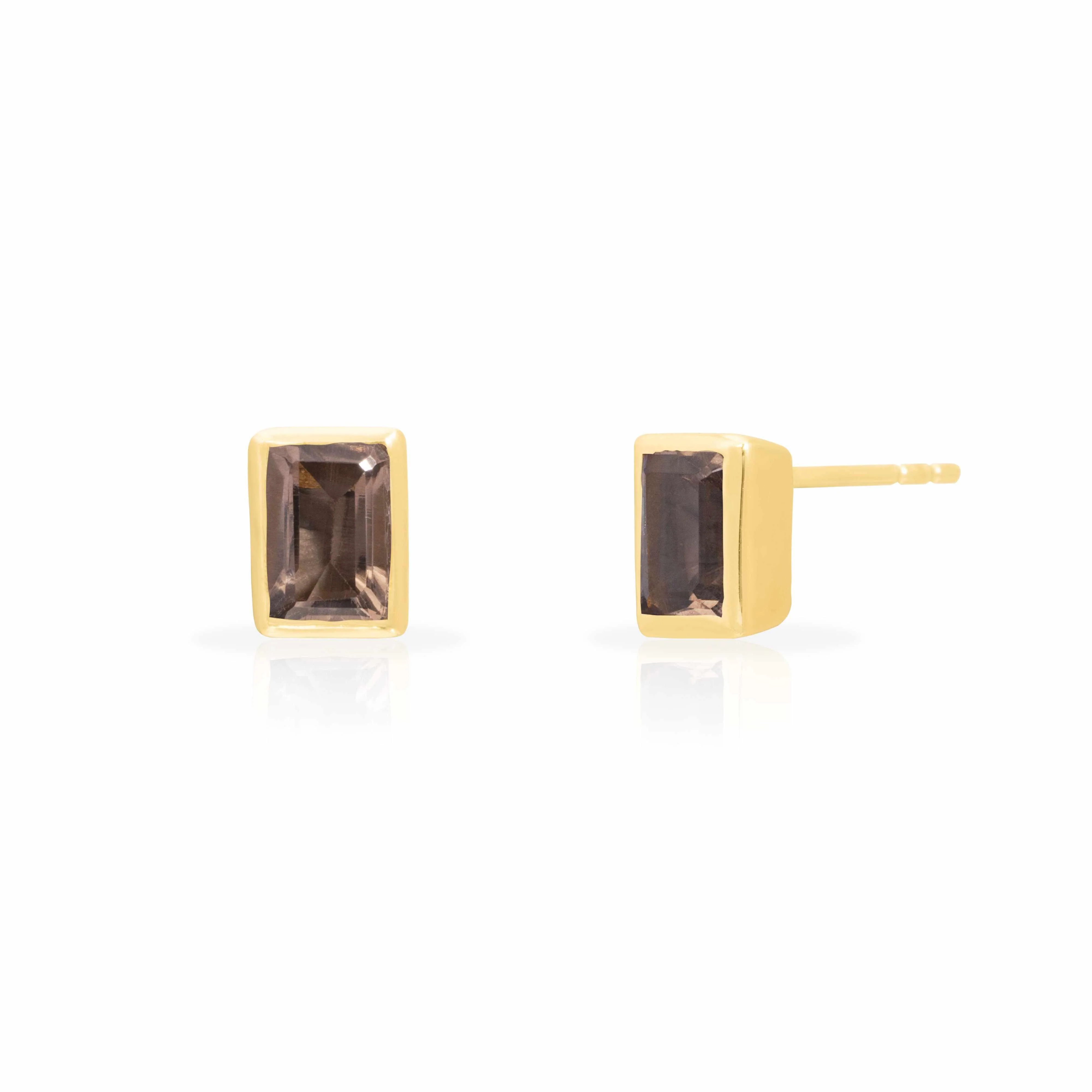 Lyris semi-precious sterling silver gold plated studs - Image 5