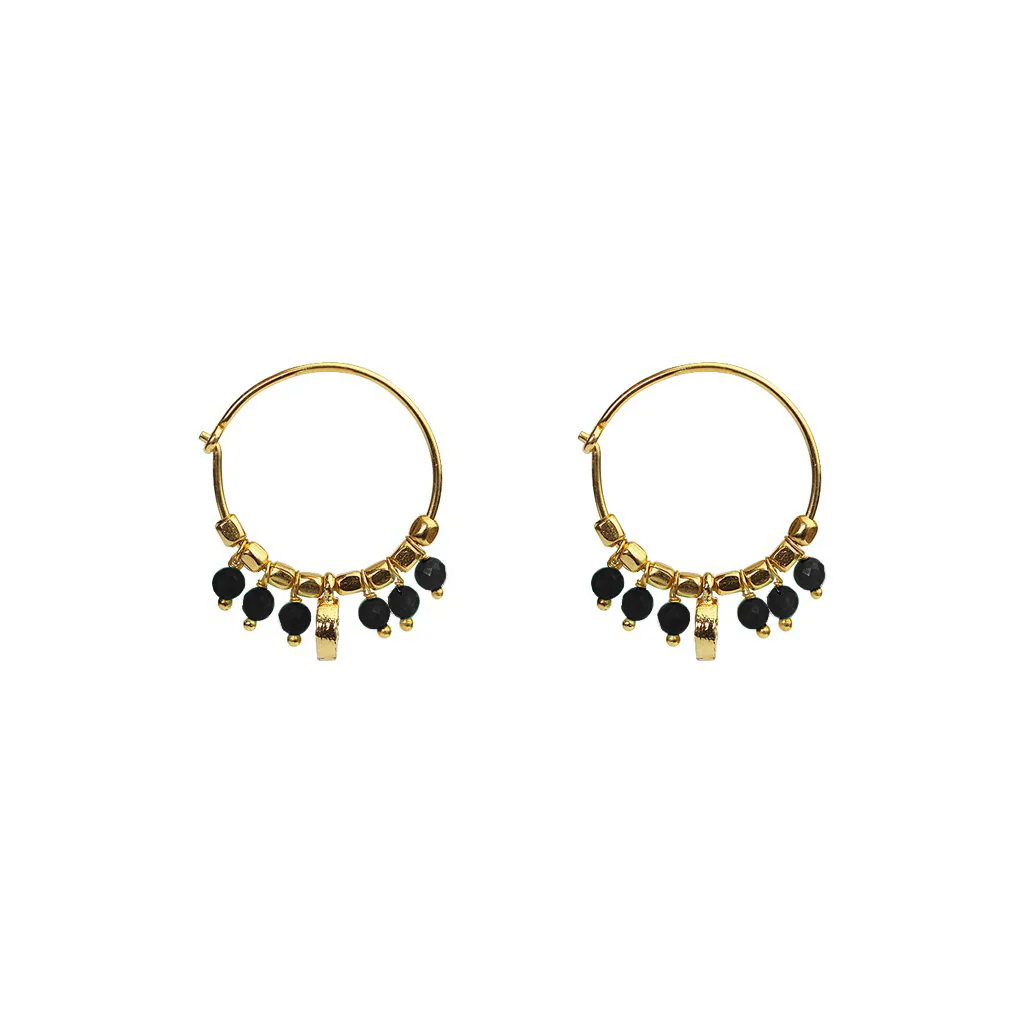 Maise semi-precious 2 micron gold earrings - Image 2