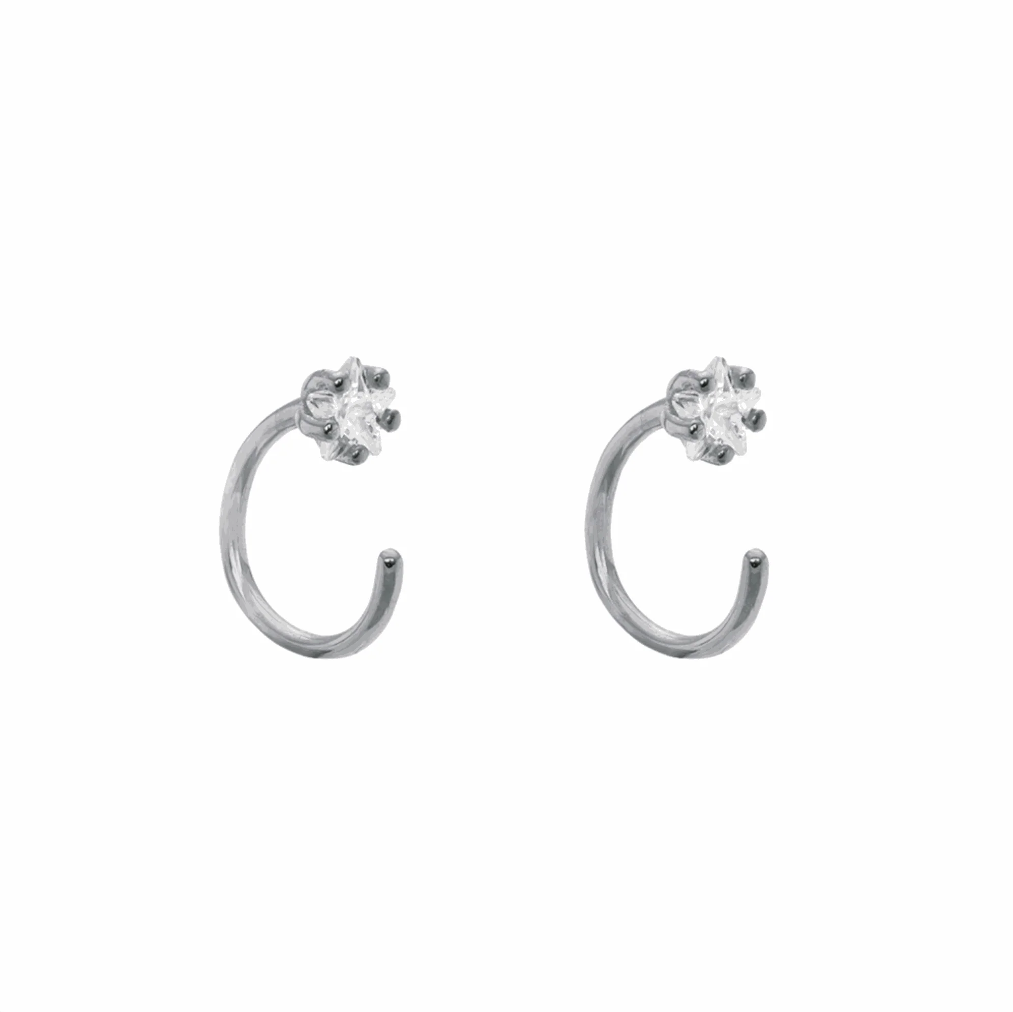 Marj 1 micron gold crystal moon shape earrings - Image 3