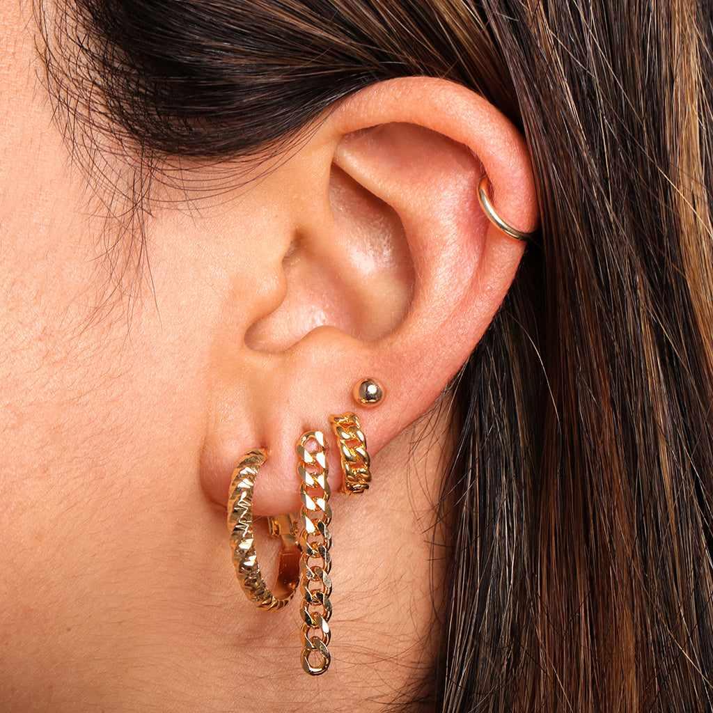Baye Chain Huggie Hoops - Image 2