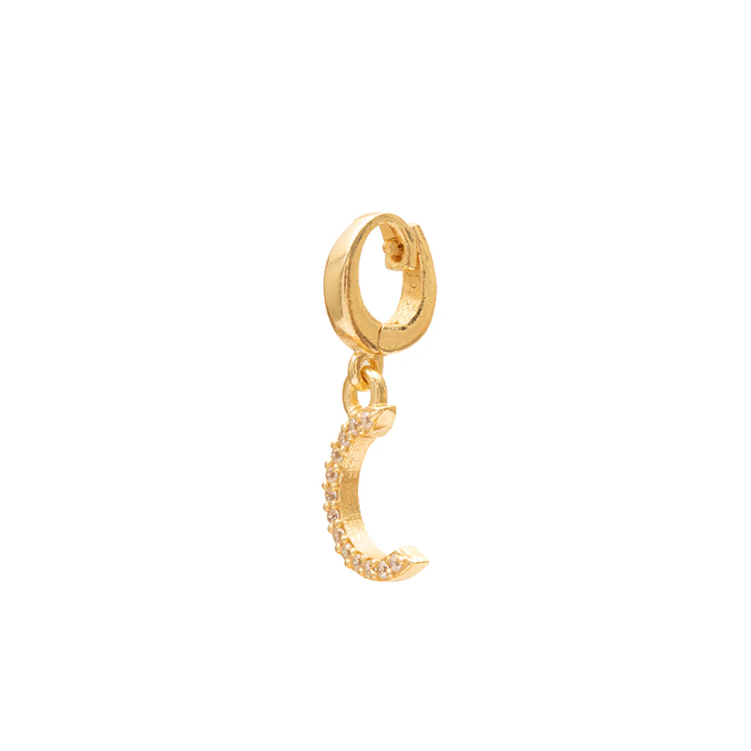 Moon crystal charm gold hinge pendant - Image 3