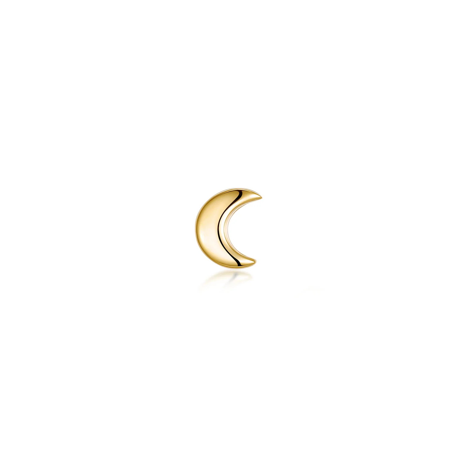 Nara Moon Stud Earring – 14K Solid Gold Flat Back