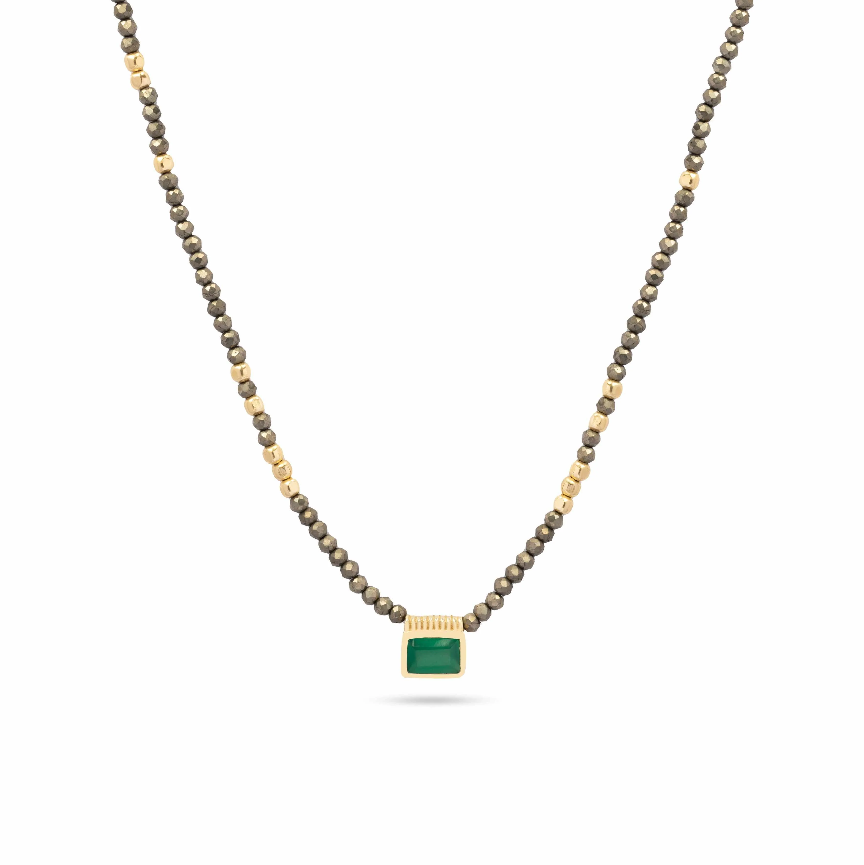 Nava semi-precious stone gold necklace - Image 3