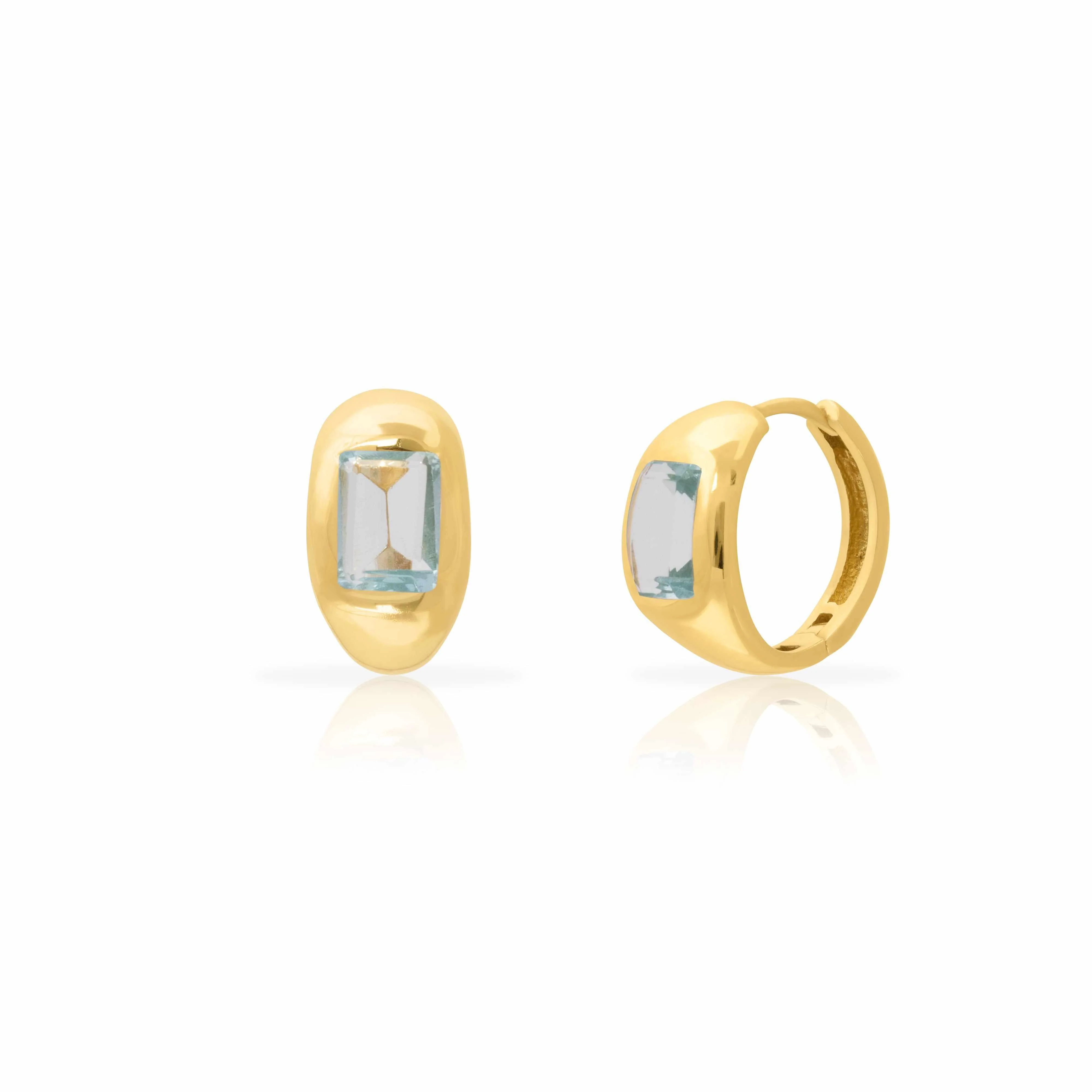 Nerissa sterling silver gold plated semi-precious hoop earrings