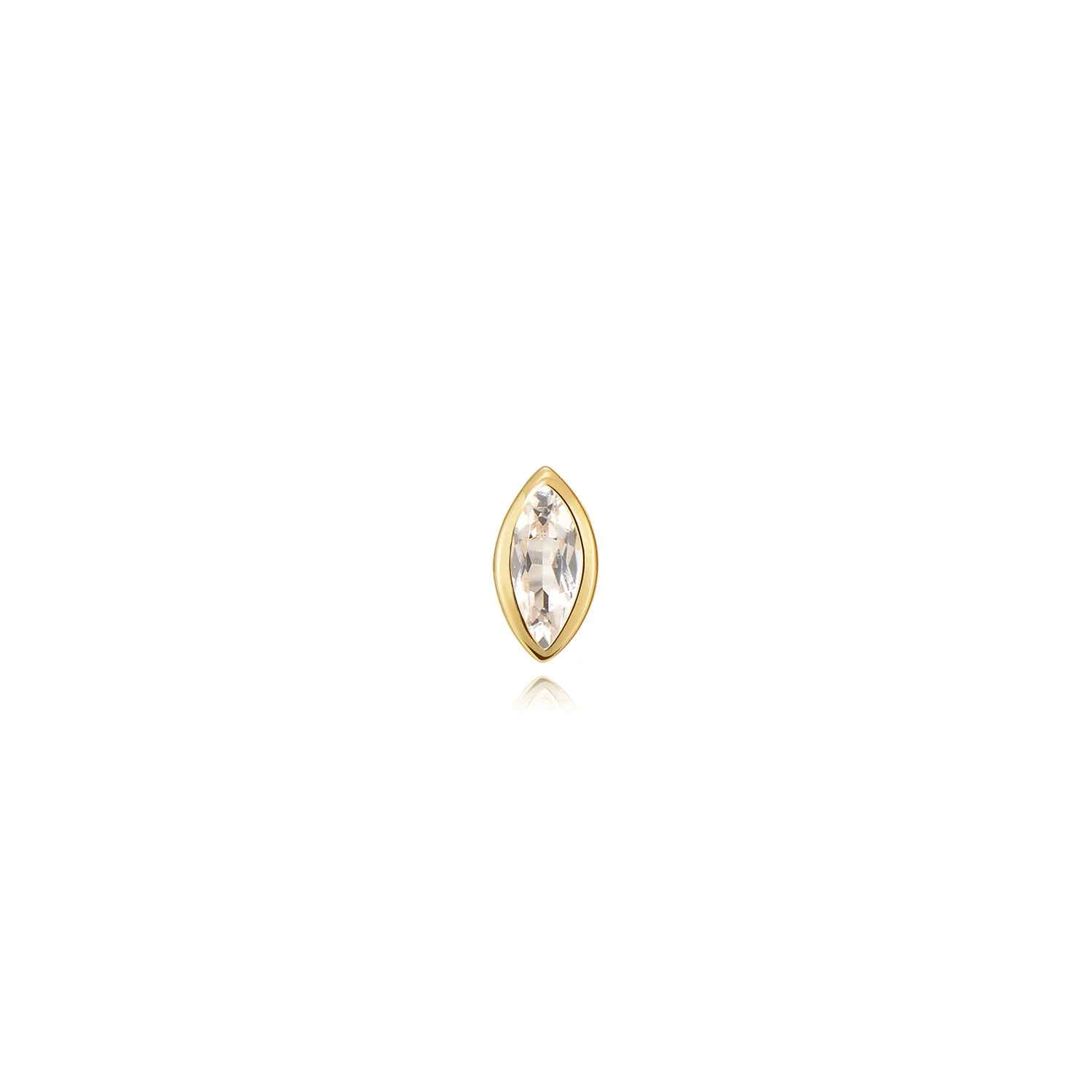 Niva Marquise Moissanite Stud Earring – 14K Solid Gold Flat Back