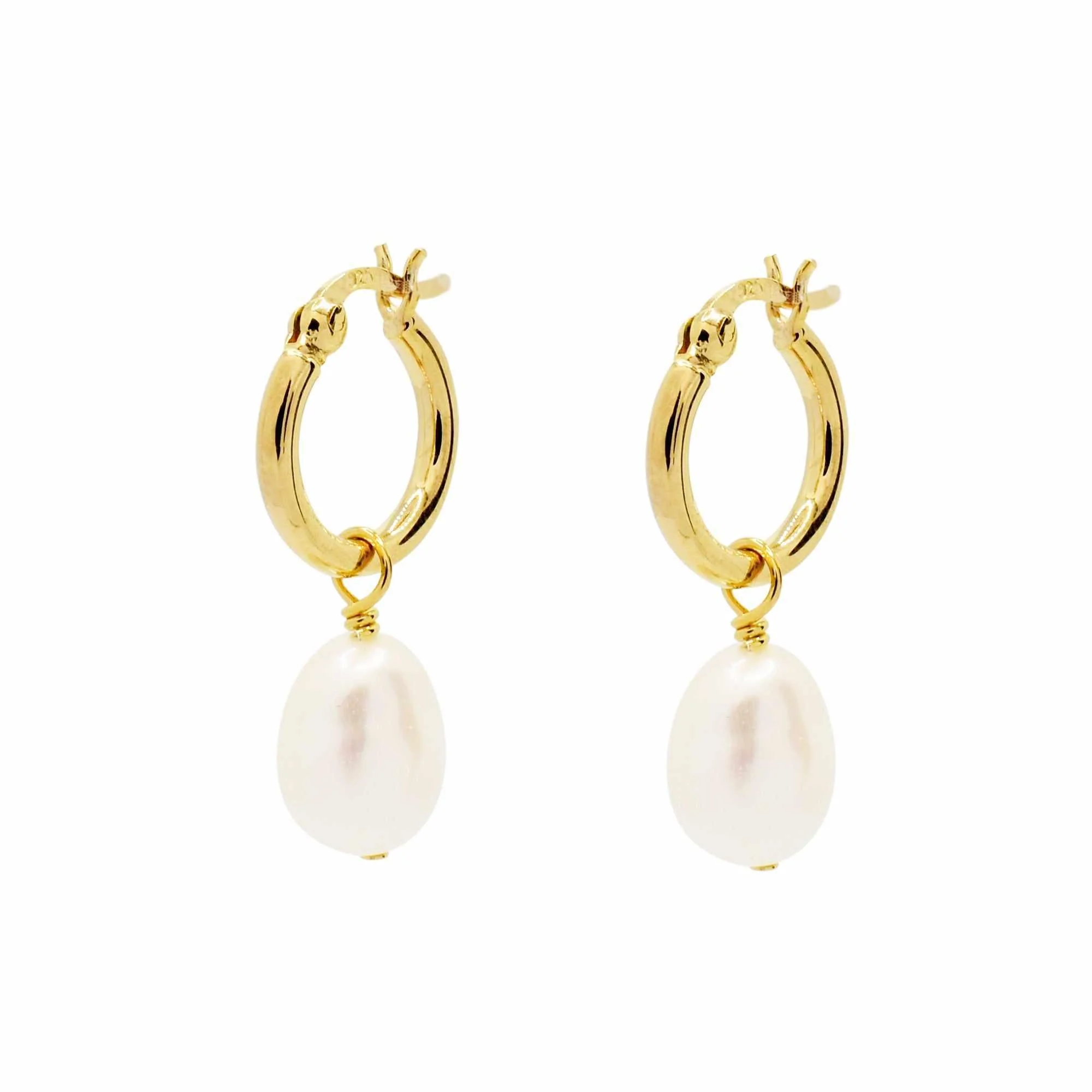 Nora freshwater pearl hoop earrings
