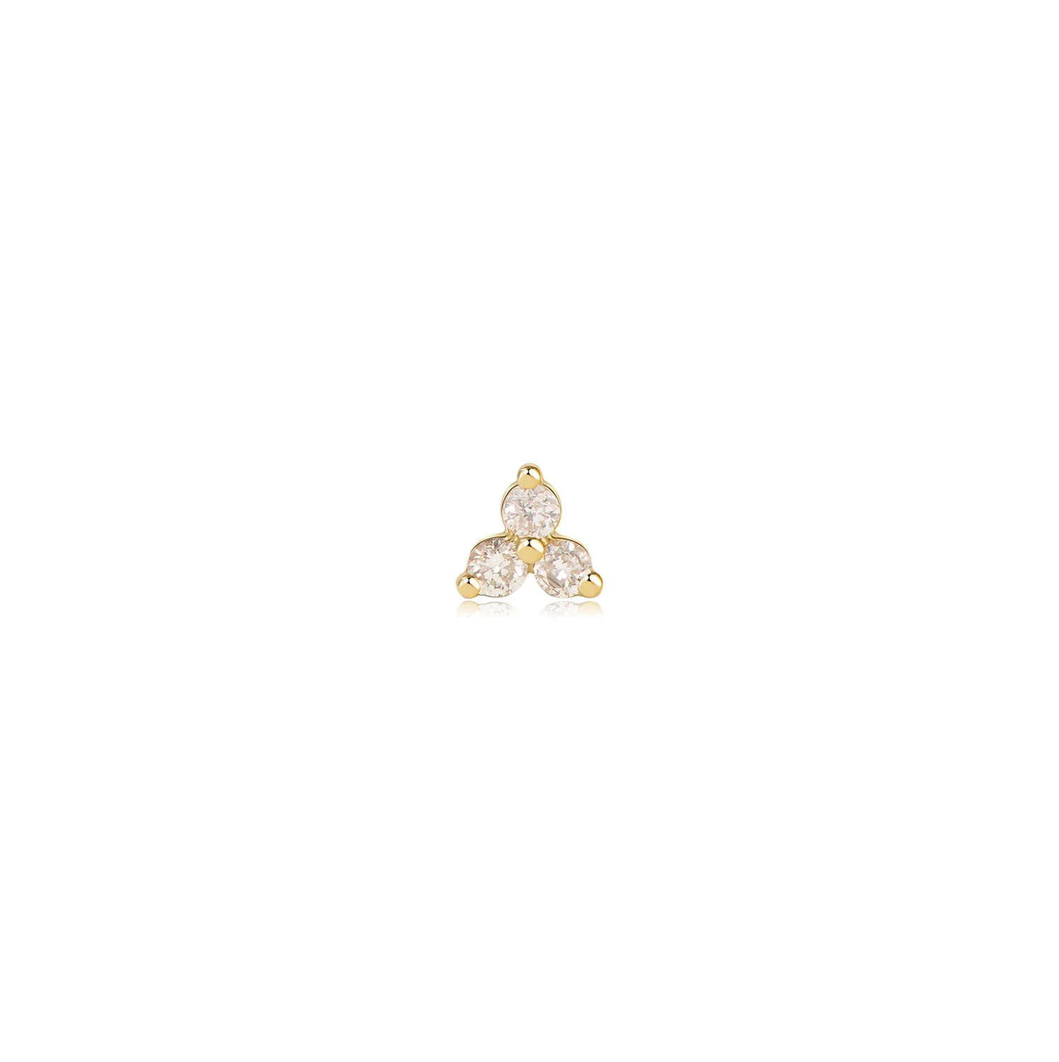 Oslo Trio Moissanite Labret Earring β 14K Solid Gold Flat Back - Image 3