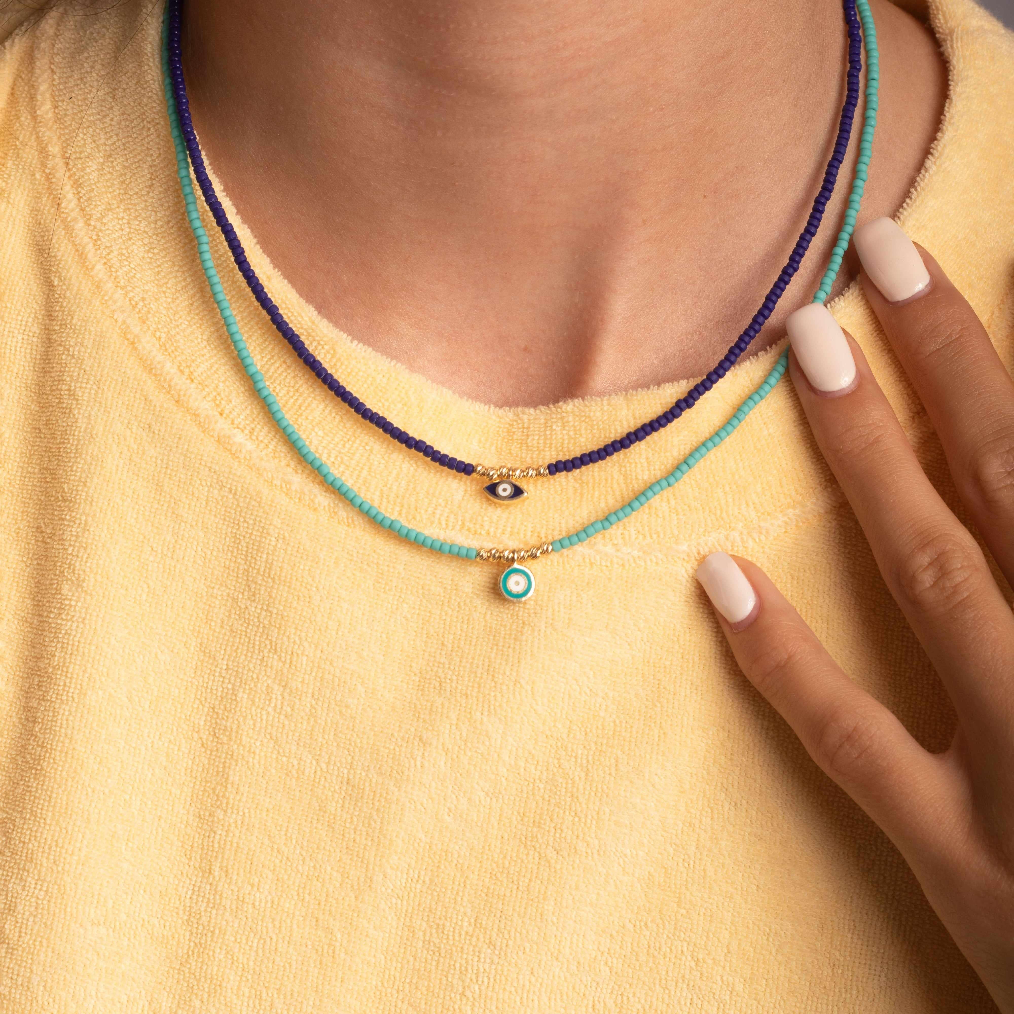 Pilara semi precious stone evil eye necklace - Image 2