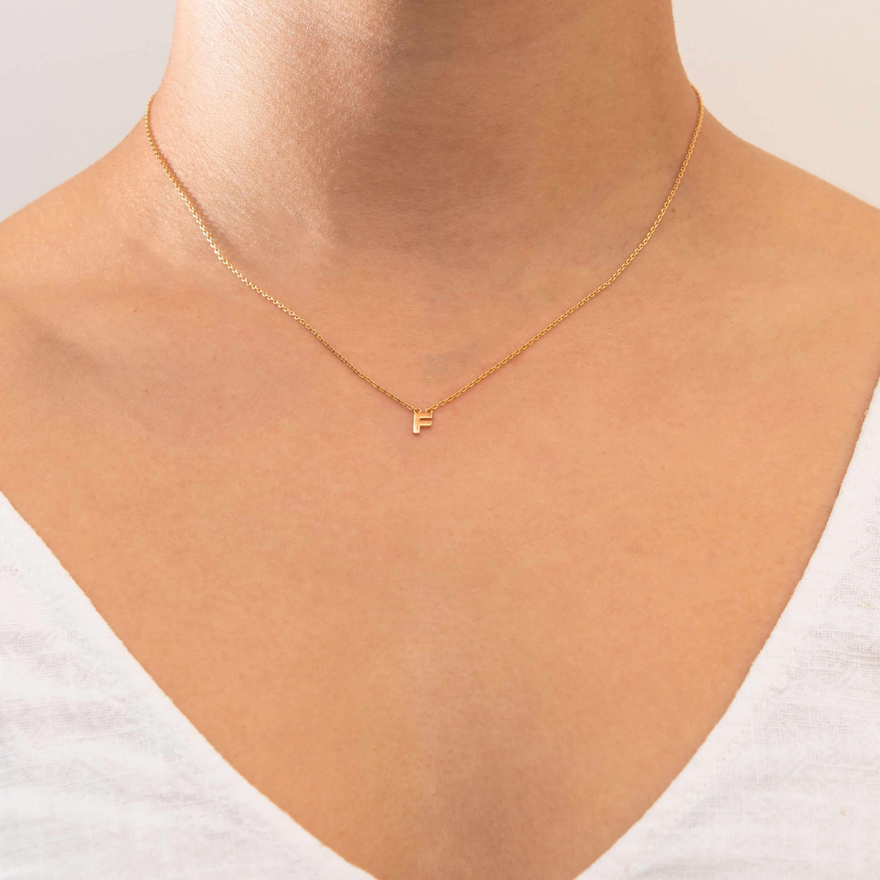 Plain Initial pendant necklace - Image 11