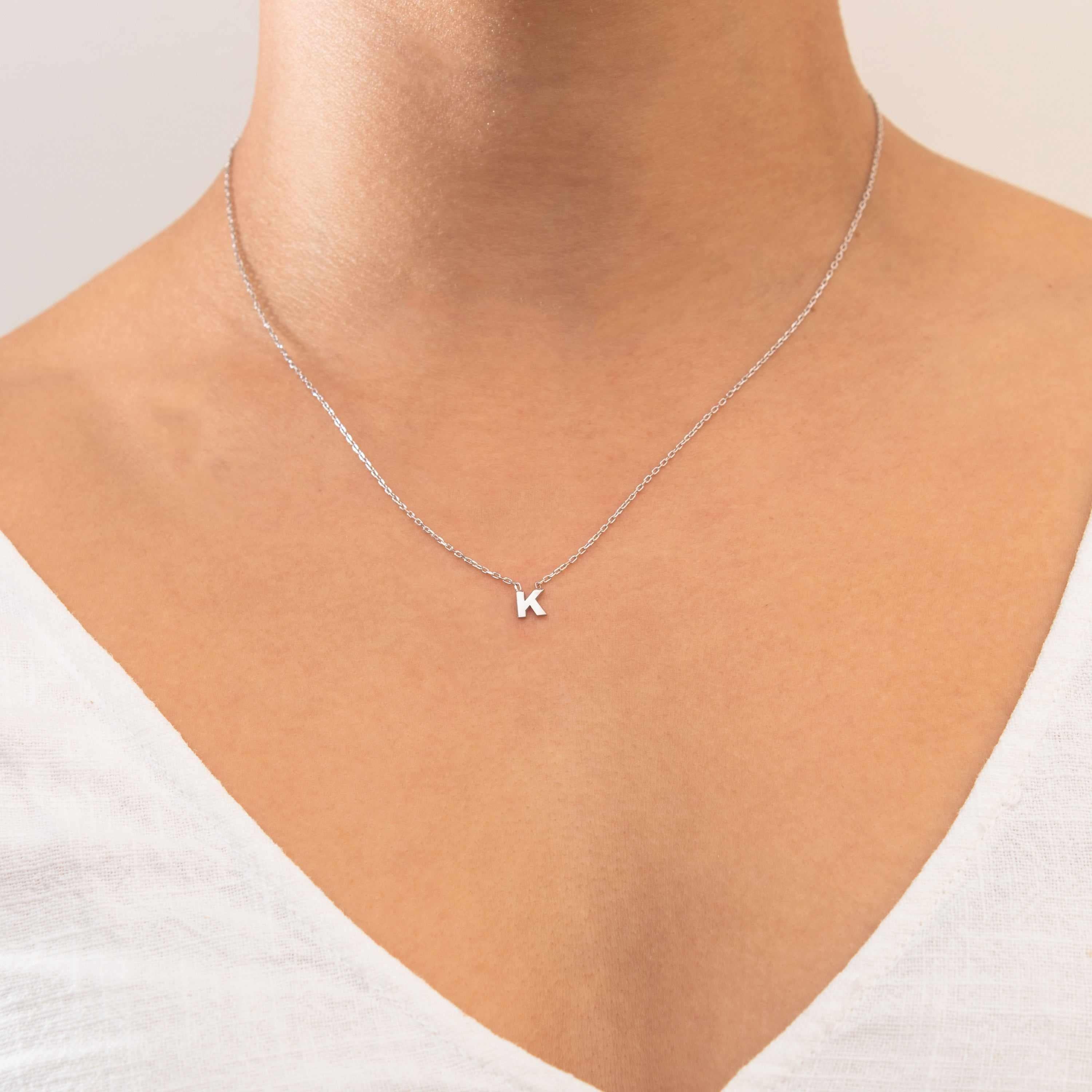 Plain Initial pendant necklace - Image 16