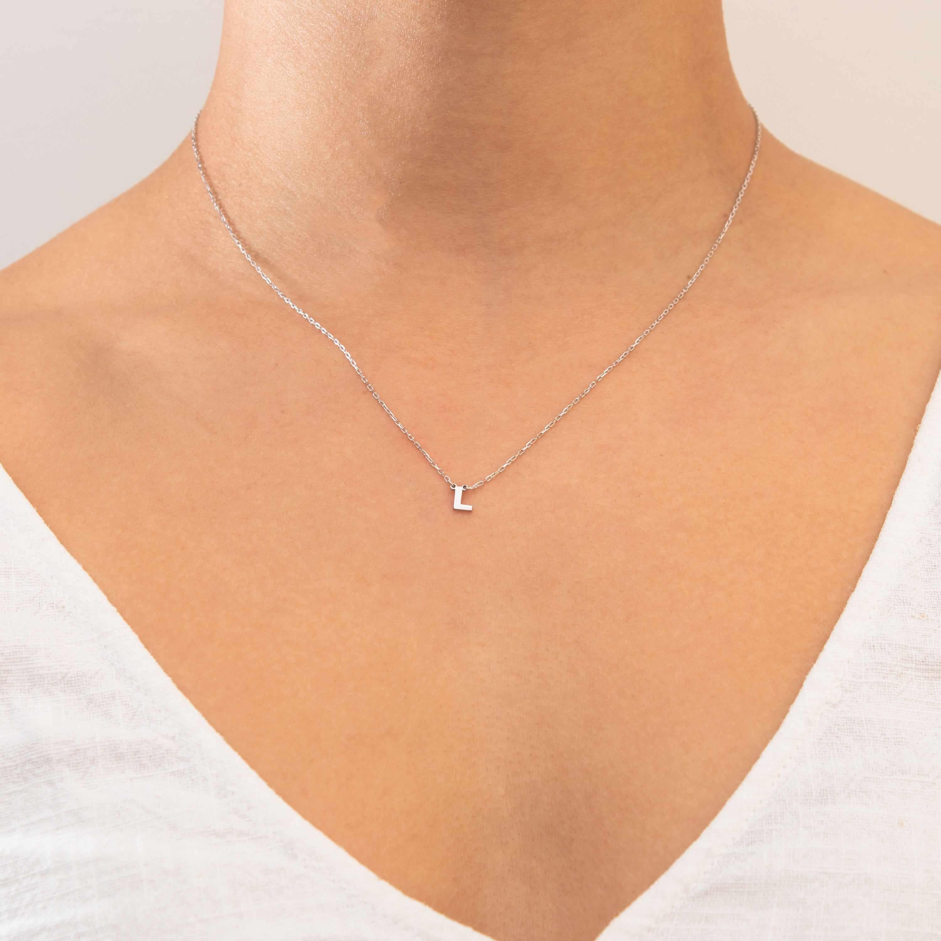 Plain Initial pendant necklace - Image 17