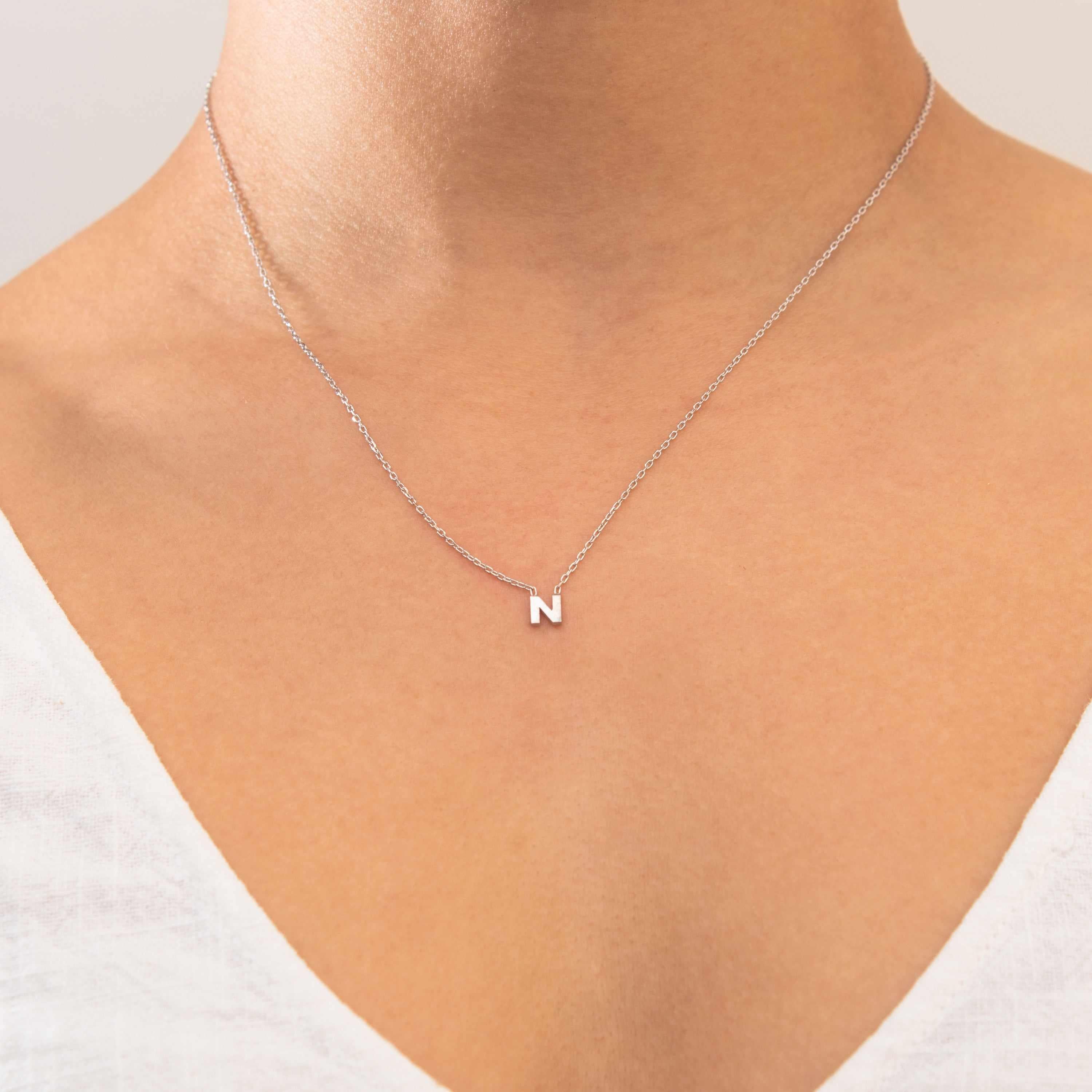 Plain Initial pendant necklace - Image 19