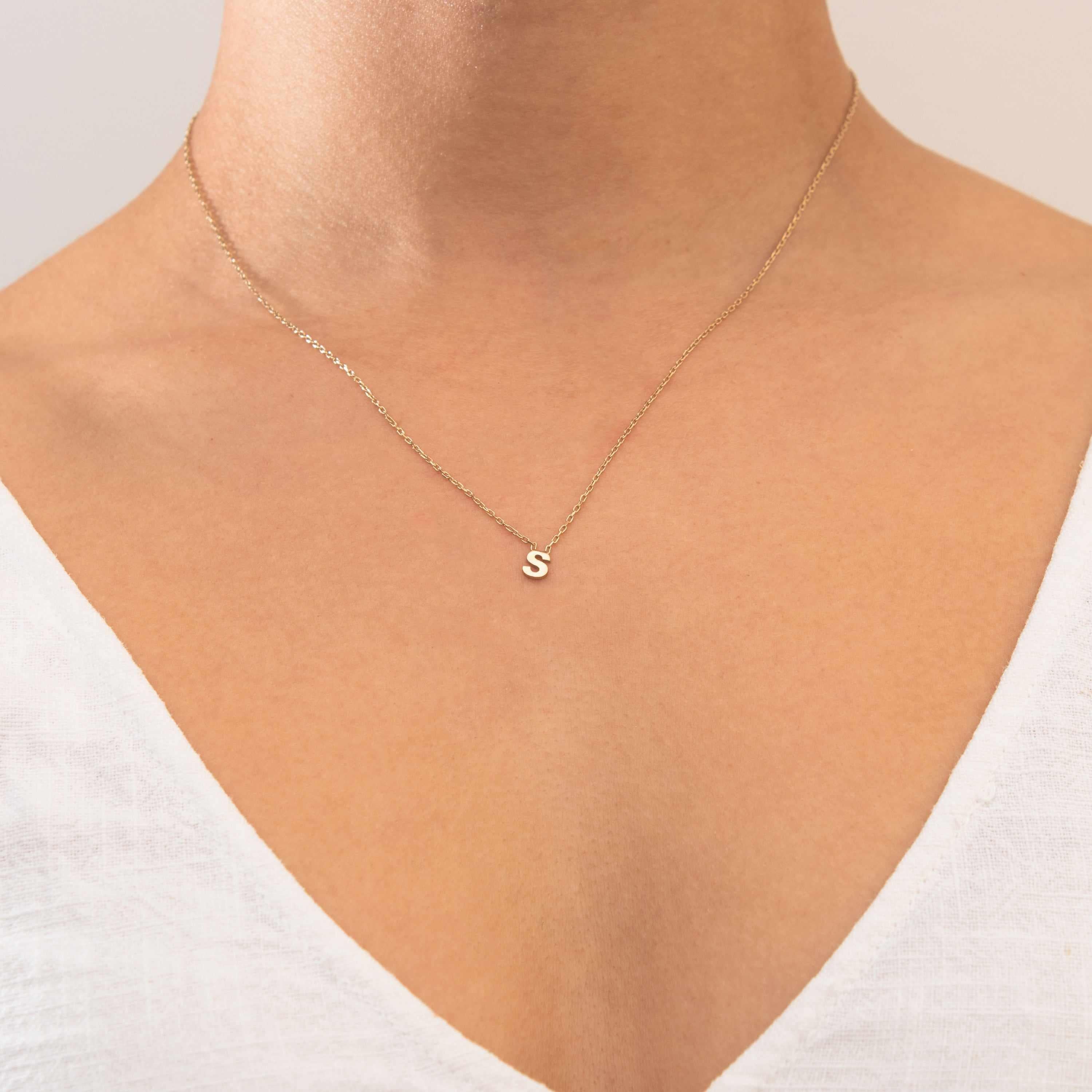 Plain Initial pendant necklace - Image 24