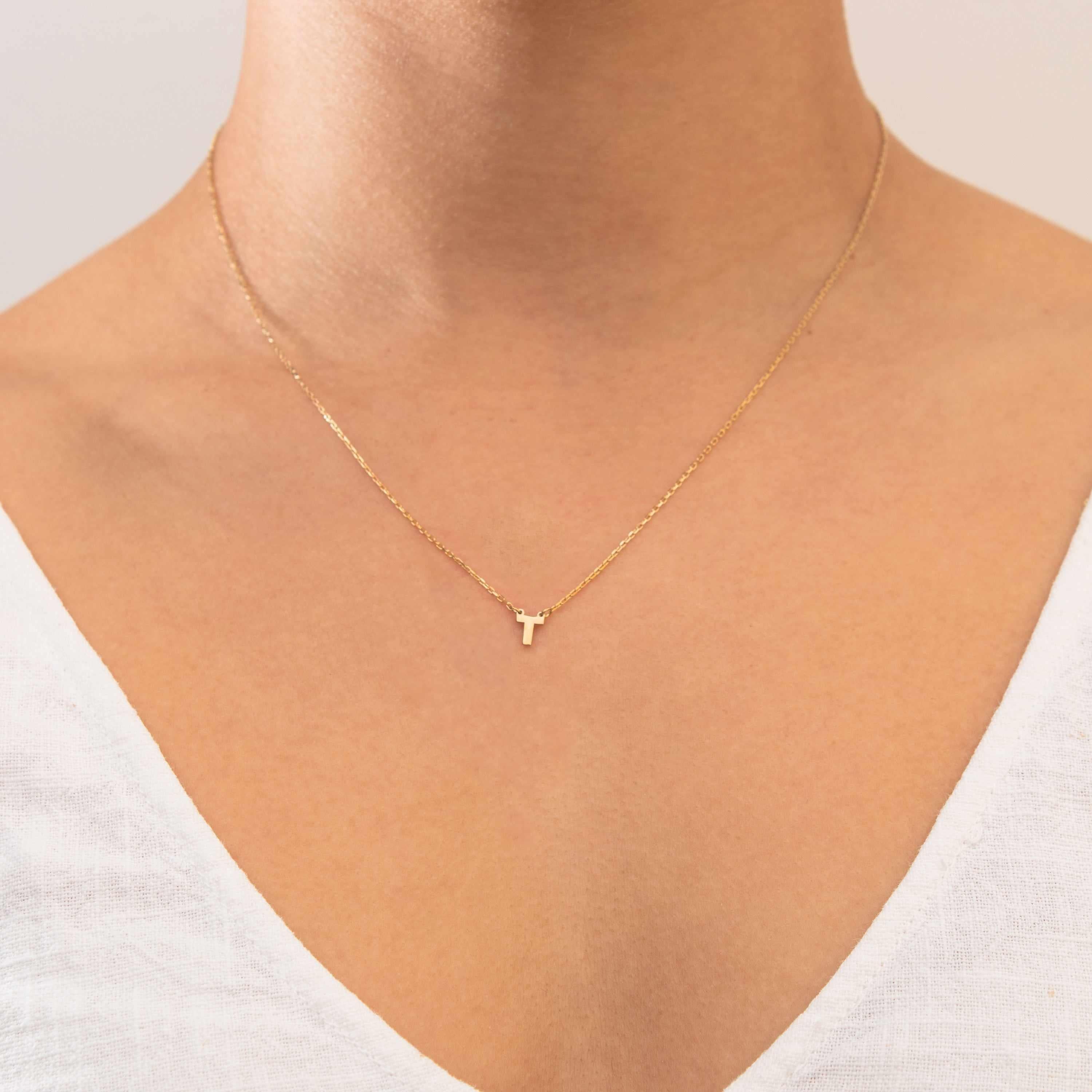 Plain Initial pendant necklace - Image 25