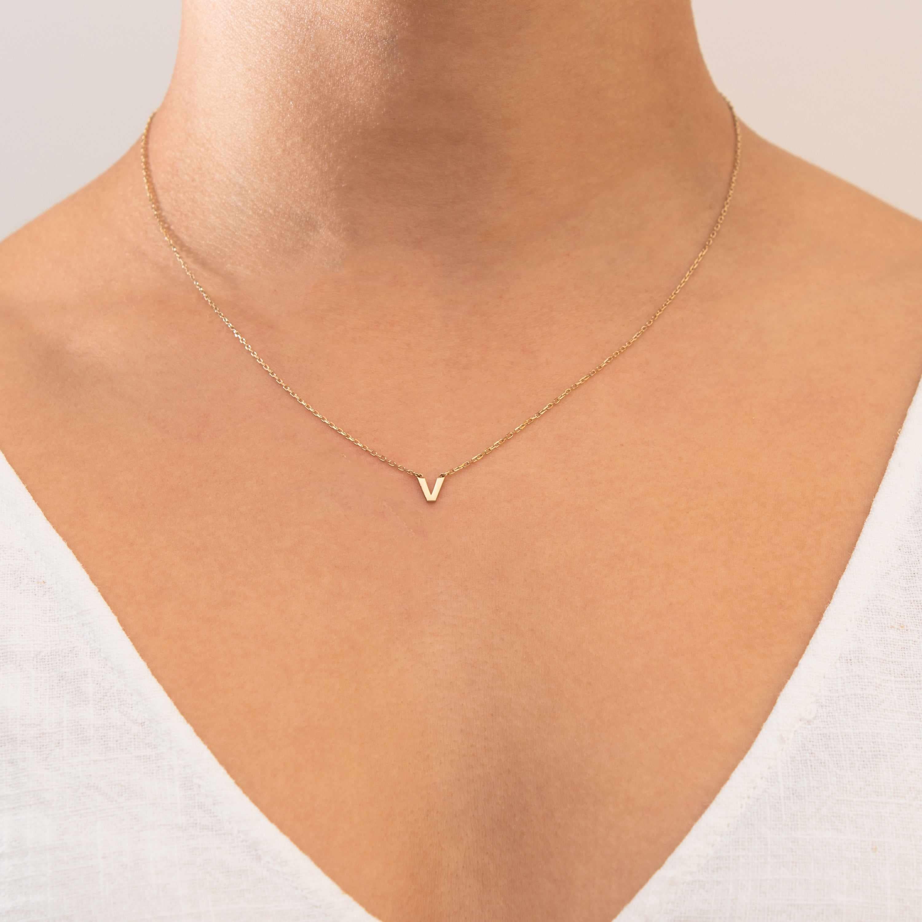 Plain Initial pendant necklace - Image 26