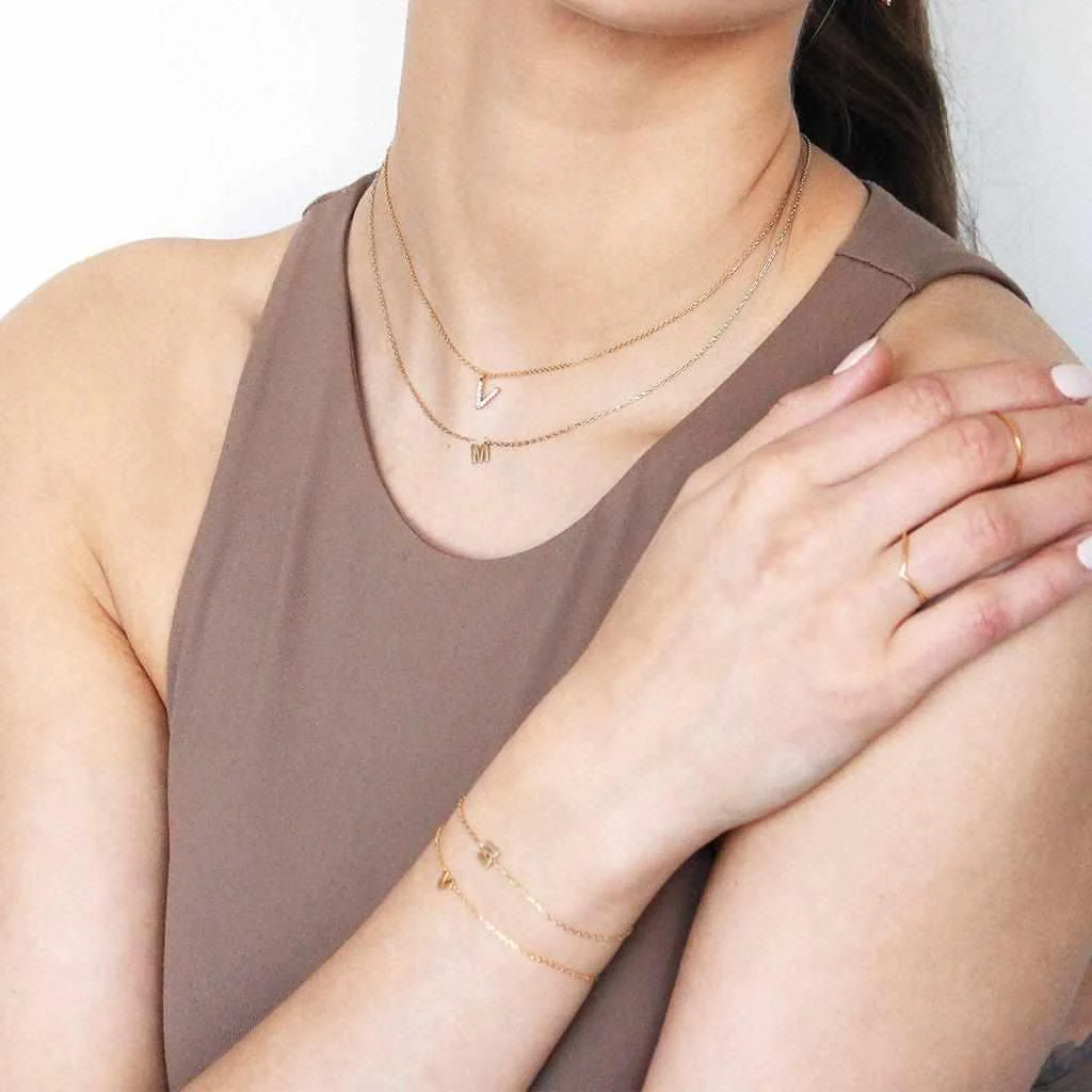 Plain Initial pendant necklace - Image 4