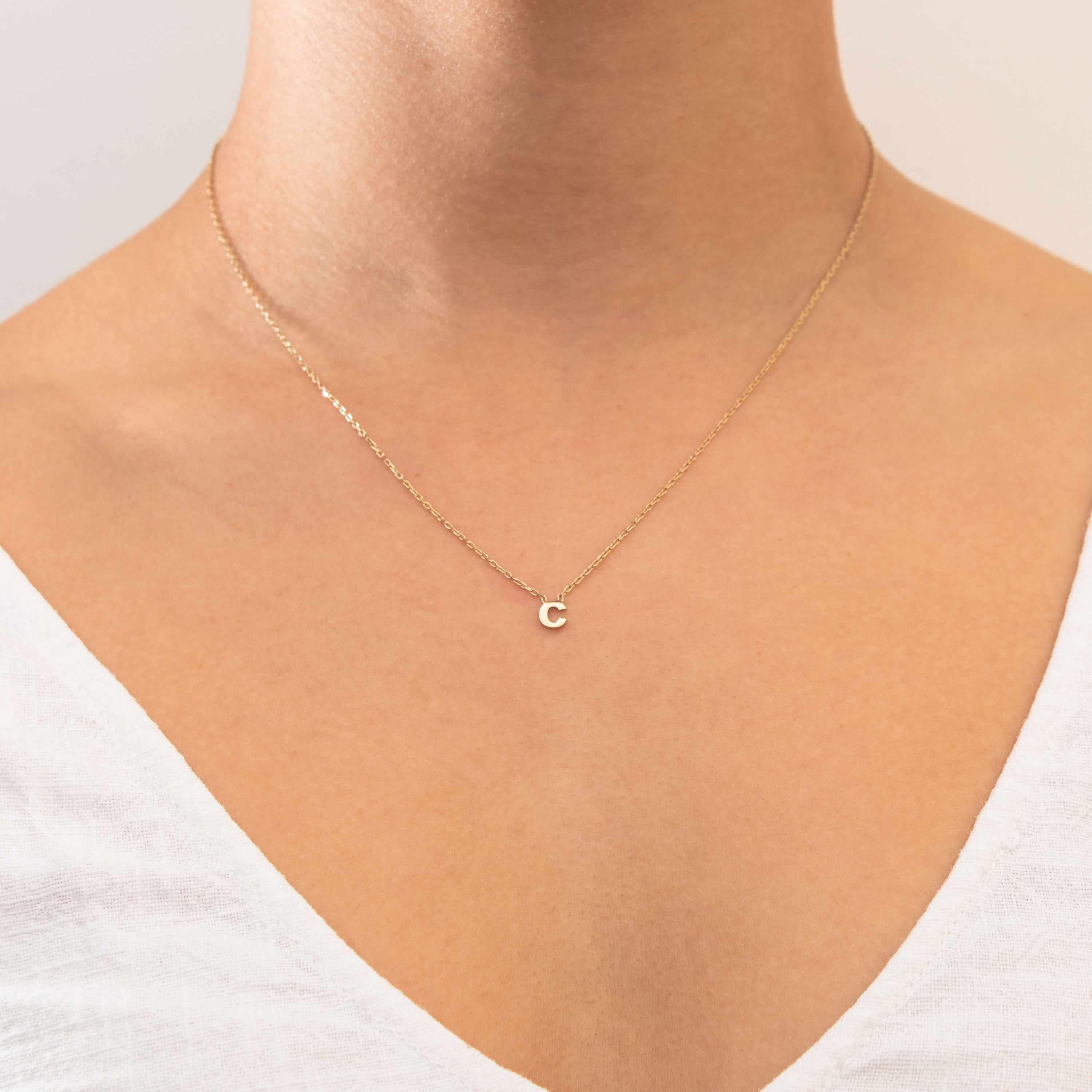 Plain Initial pendant necklace - Image 8