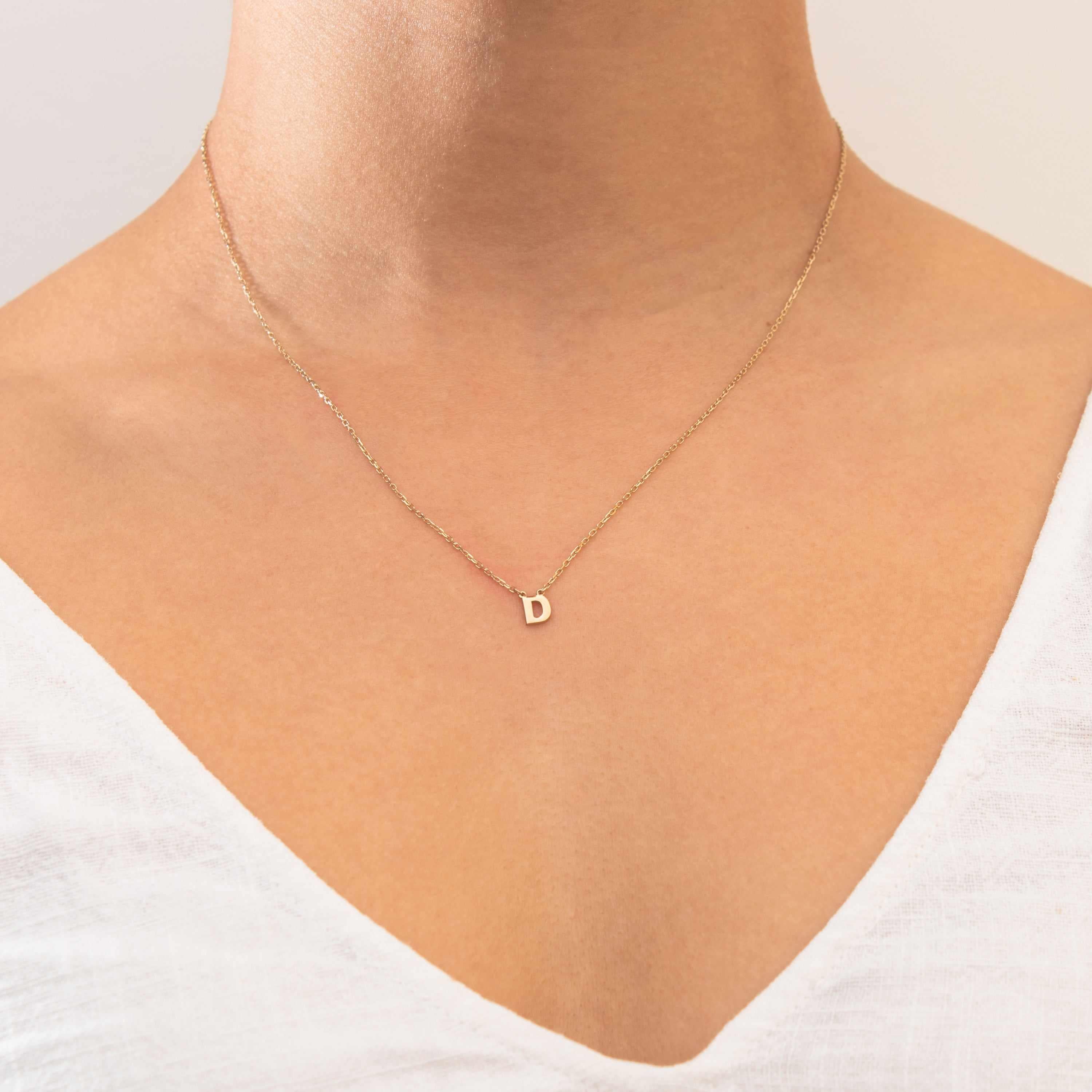 Plain Initial pendant necklace - Image 9