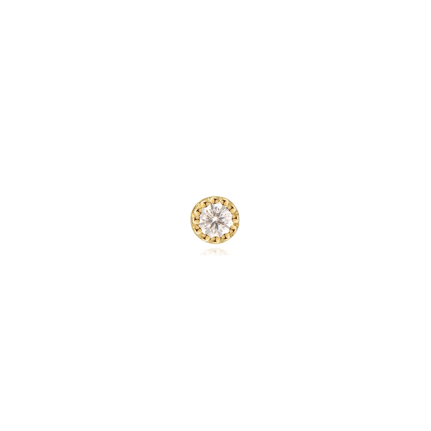 Sage Moissanite Stud Earring – 14K Solid Gold Flat Back - Image 3