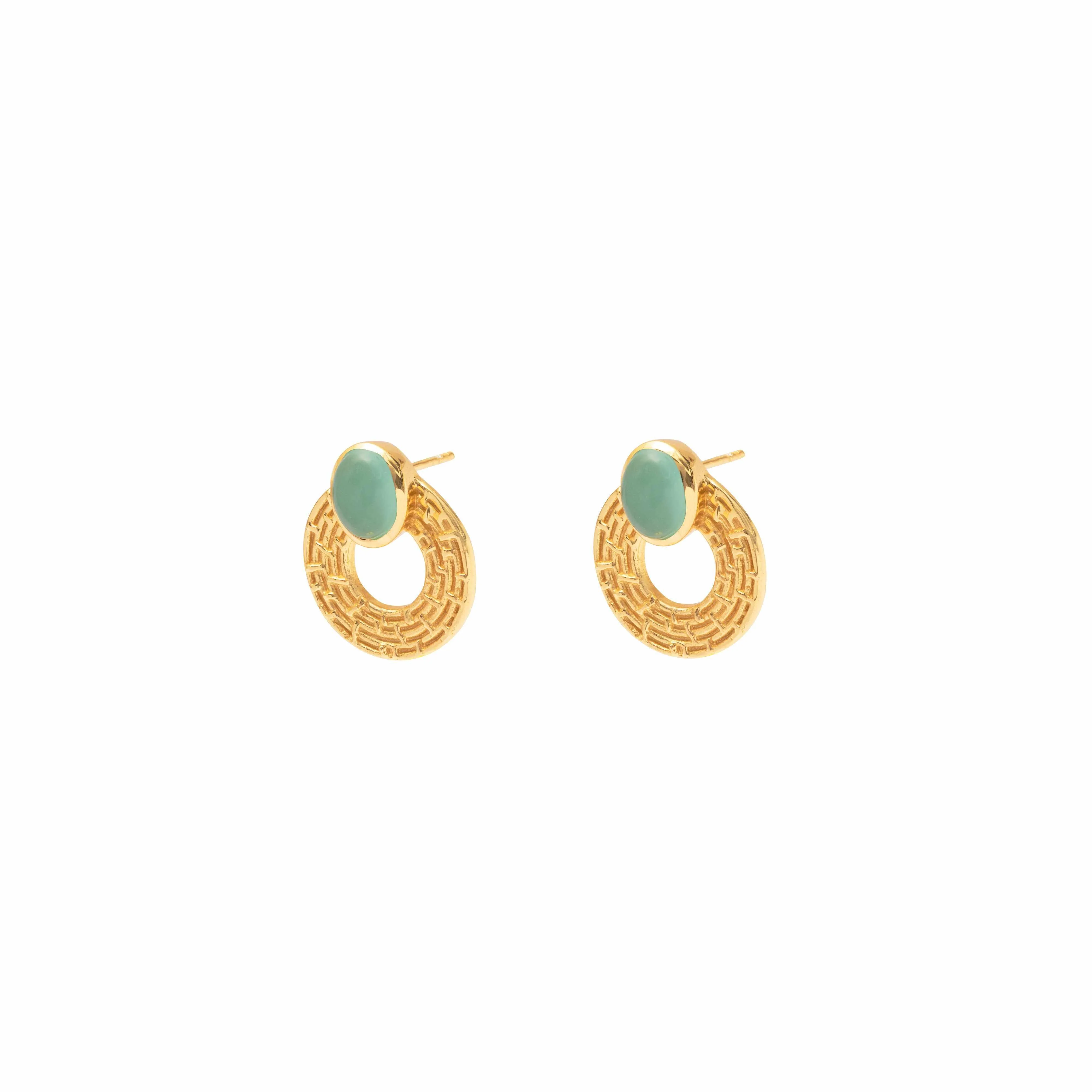 Salina round gold semi precious studs - Image 6