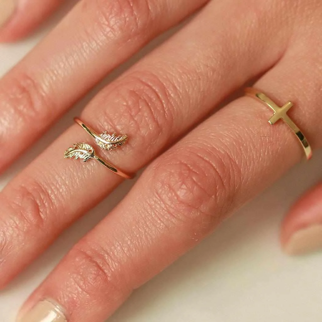 Sami leaf 2 micron gold ring - Image 2
