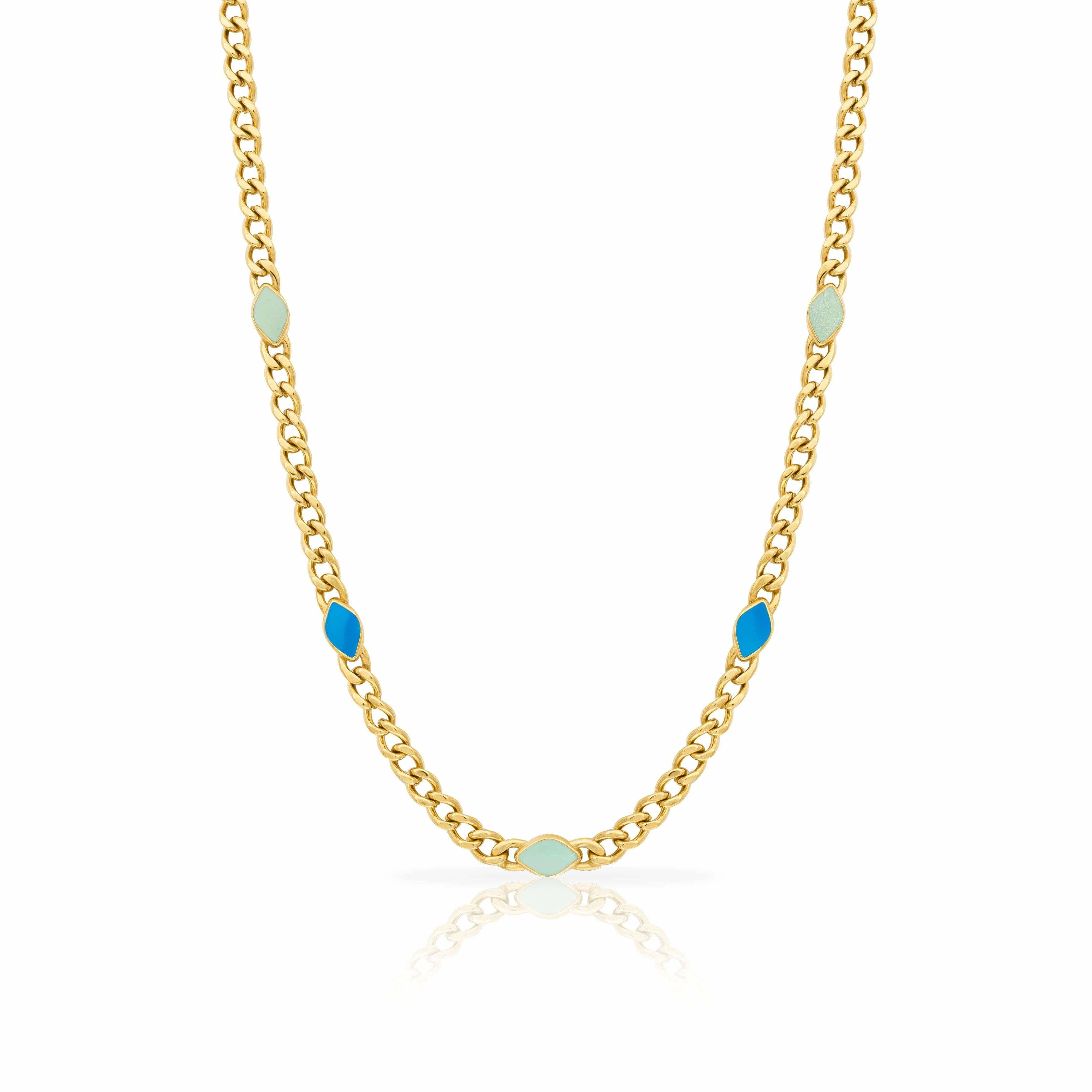 Santorini evil eye necklace- Waterproof