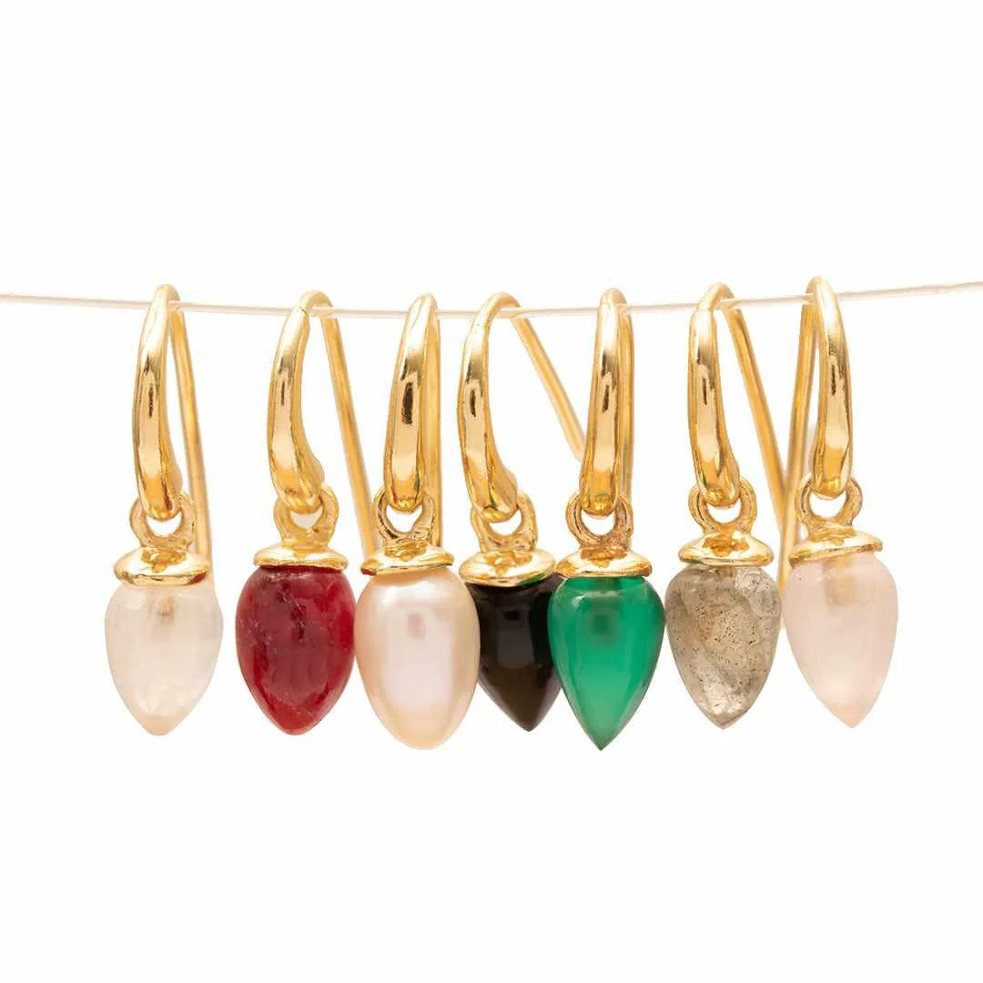 Selas tear drop semi-precious stone earrings - Image 11