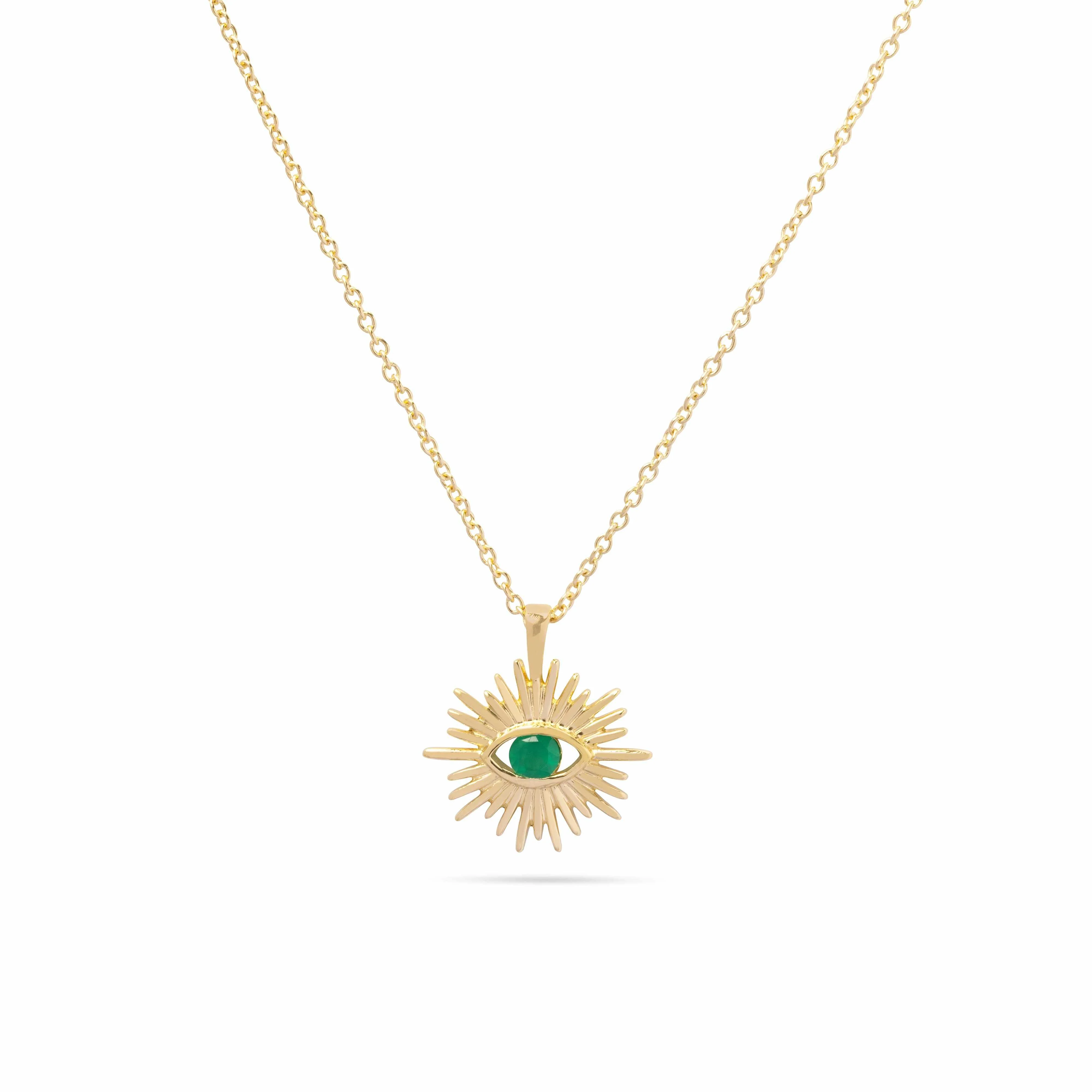 Selina Green Onyx Evil Eye Necklace