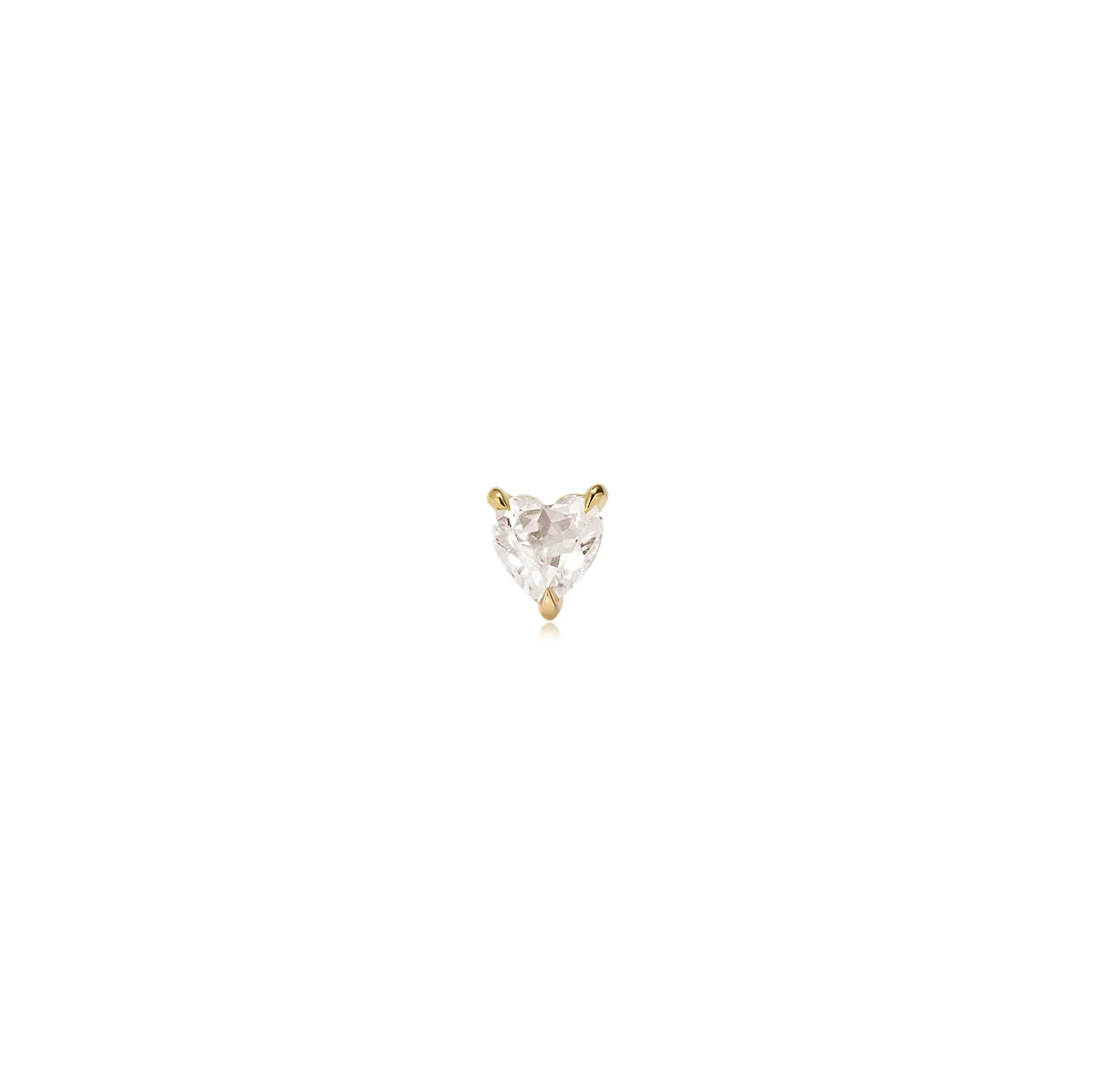 Seville Moissanite Heart Labret Earring – 14K Solid Gold Flat Back - Image 3