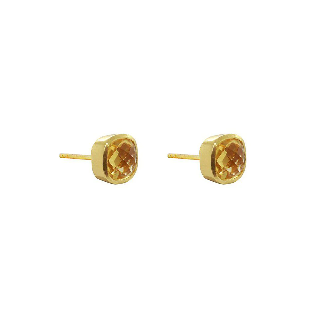 Shalaa semi-precious gold studs