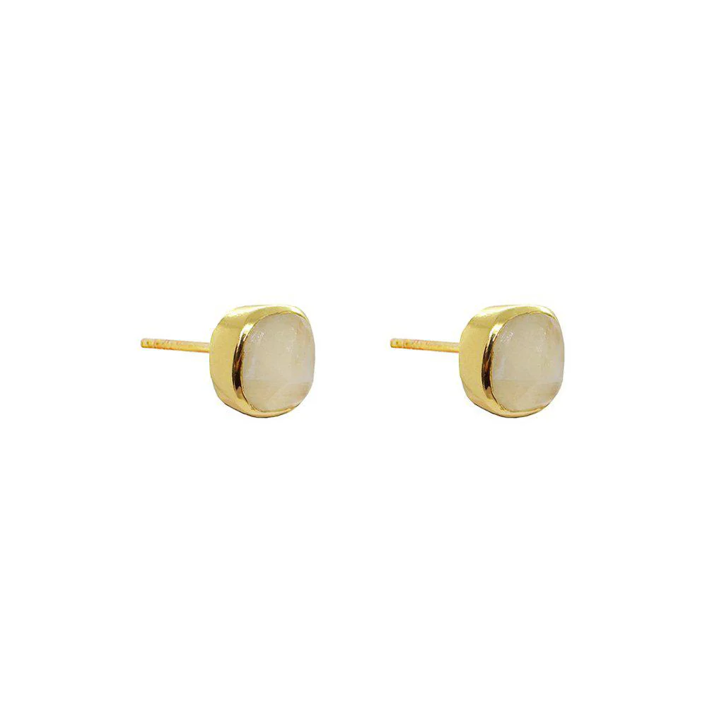Shalaa semi-precious gold studs - Image 2