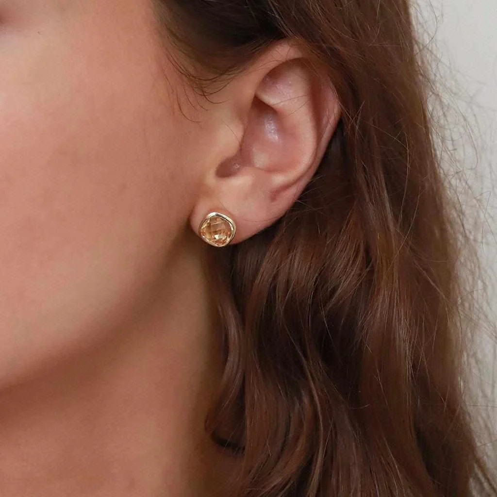 Shalaa semi-precious gold studs - Image 3