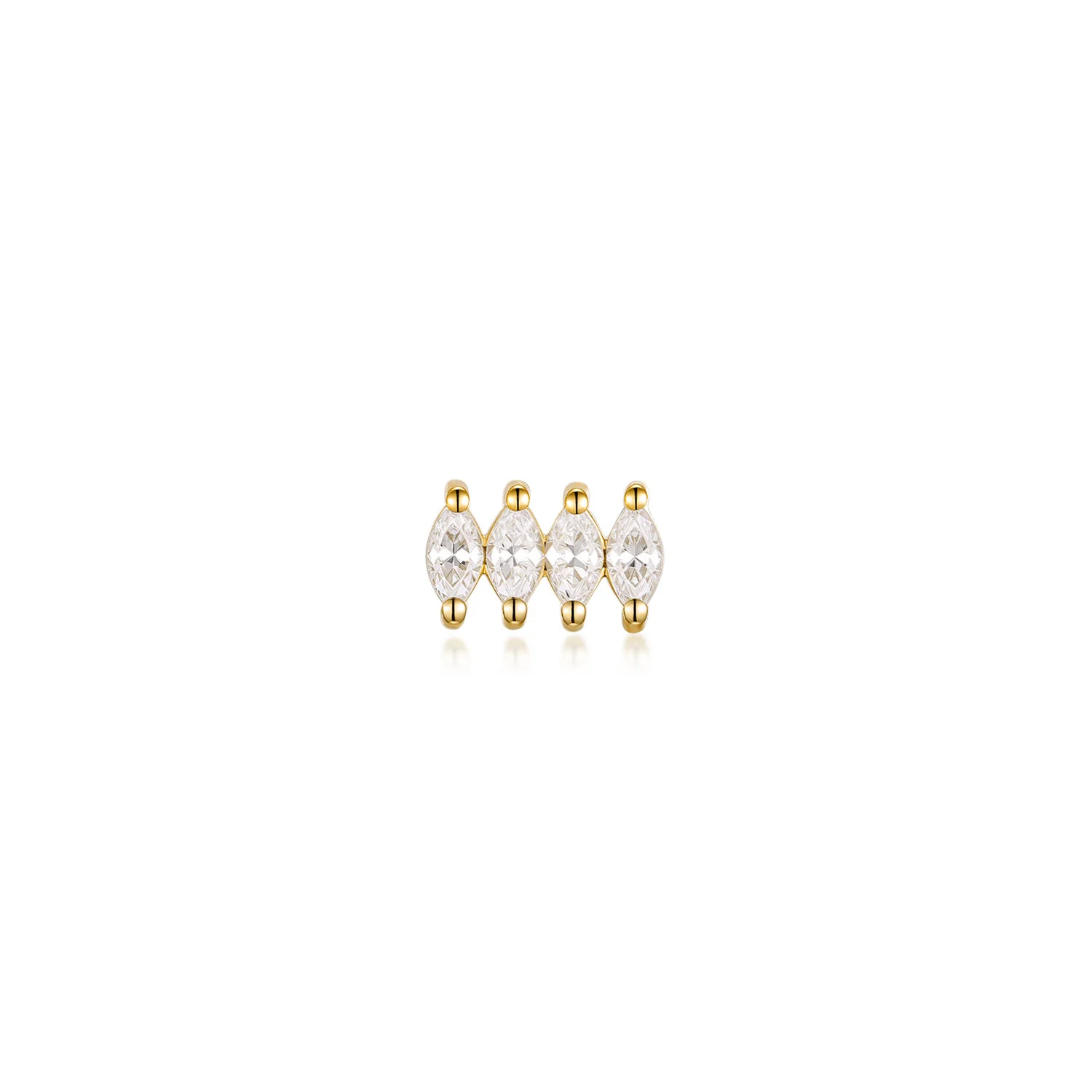Sintra Moissanite Stud Earring – 14K Solid Gold Flat Back - Image 3