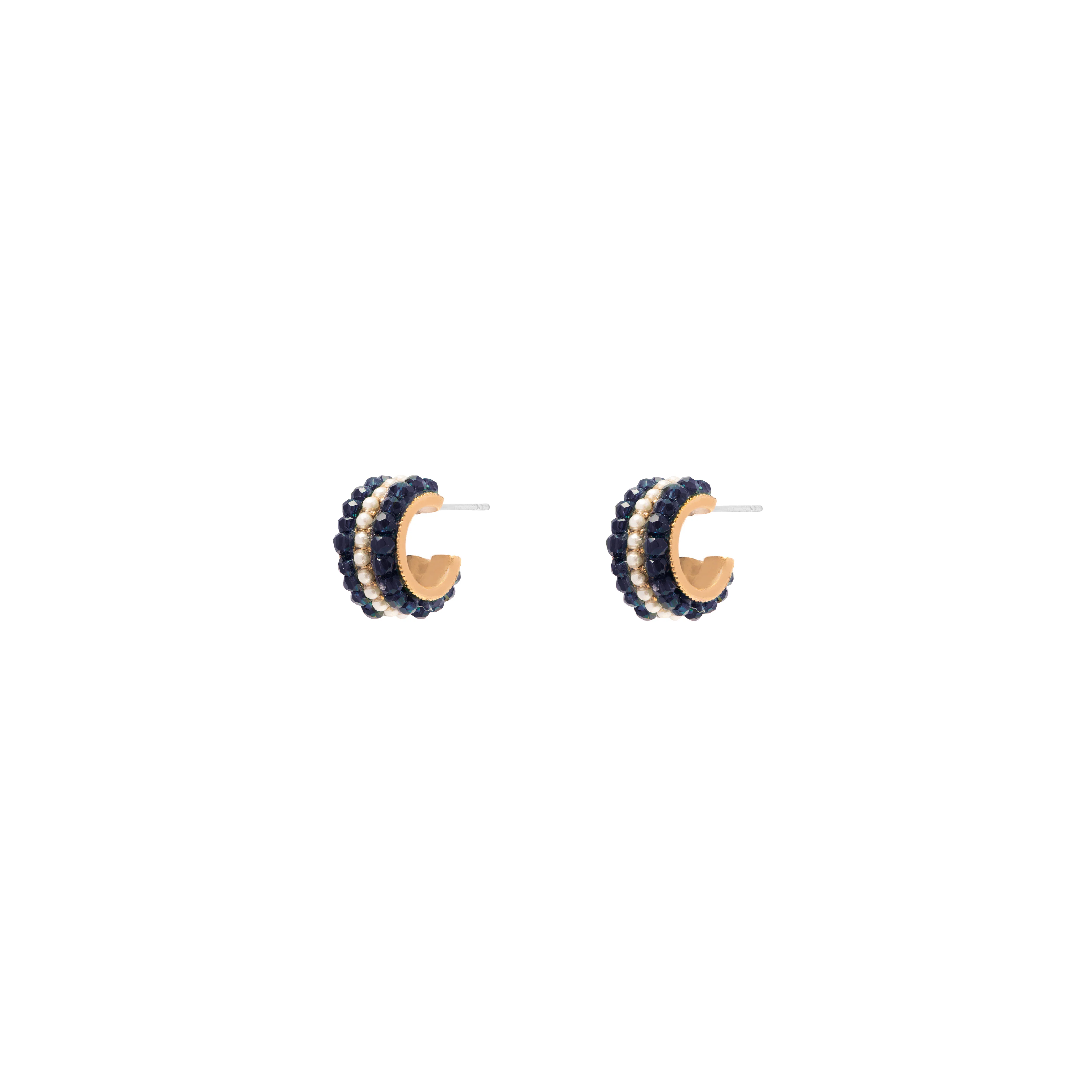 Sion crystal & pearl hoops - Image 2